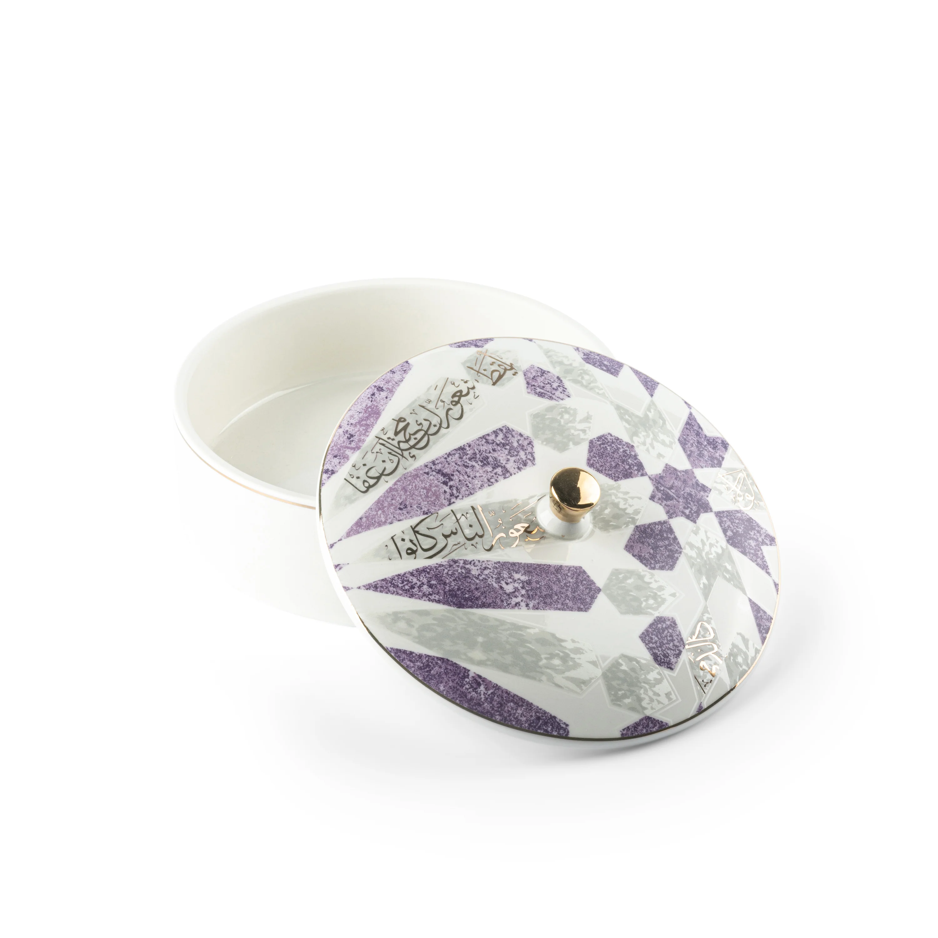 Amal - Medium Date bowl - Purple & Gold - Image 2