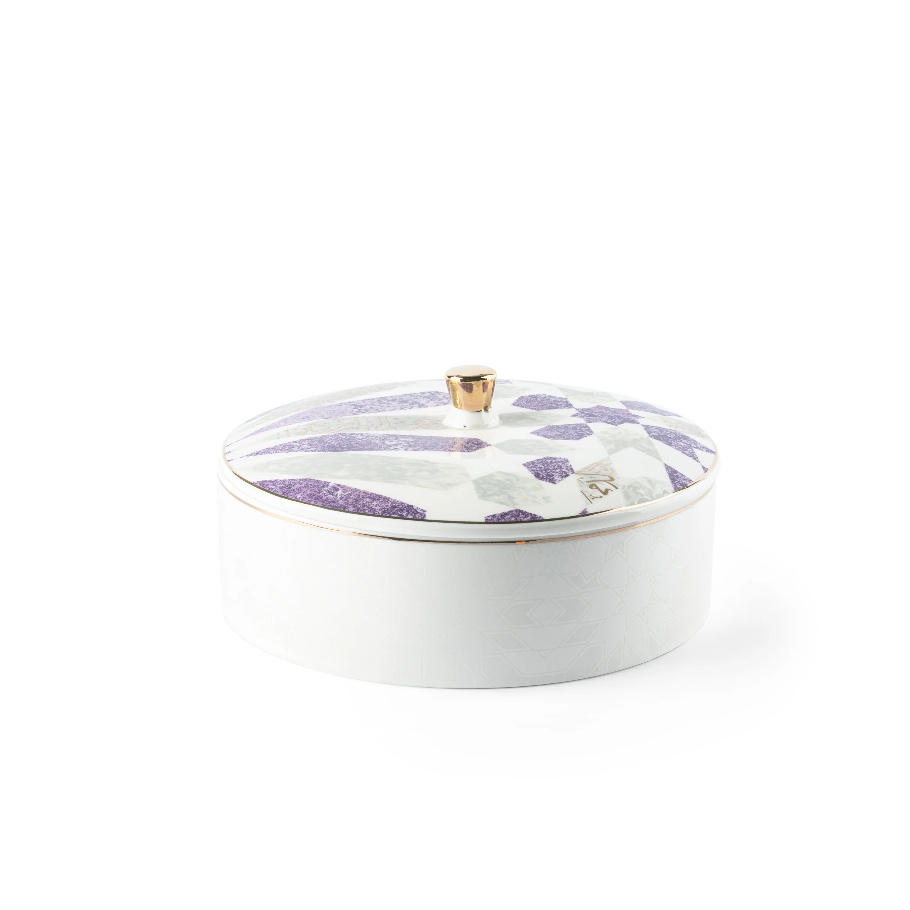 Amal - Medium Date bowl - Purple & Gold - Image 3