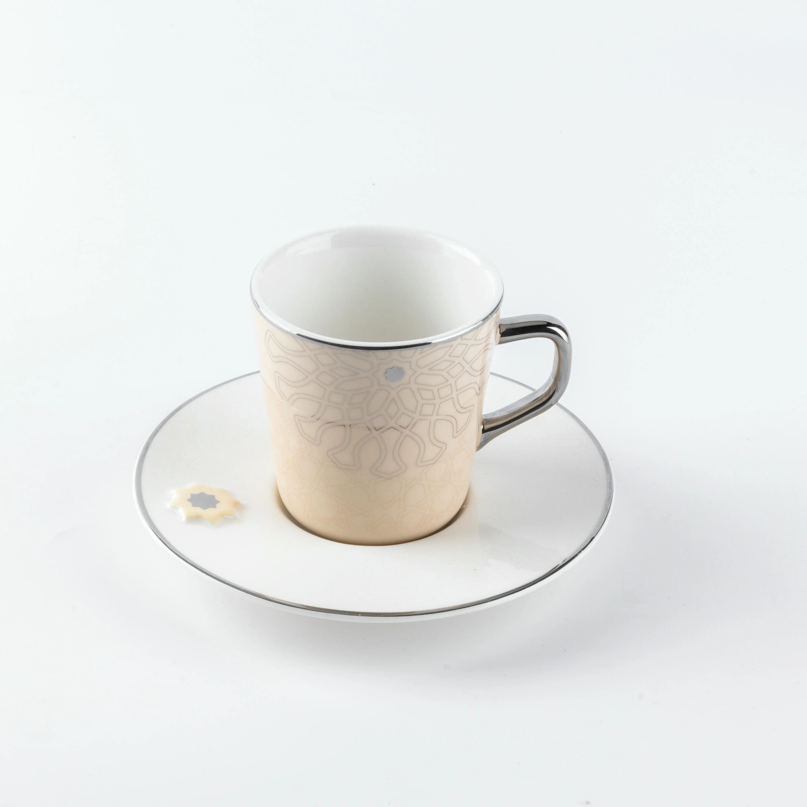 Asala - Cappuccino Set (12-Pc) - Beige & Silver - Image 4