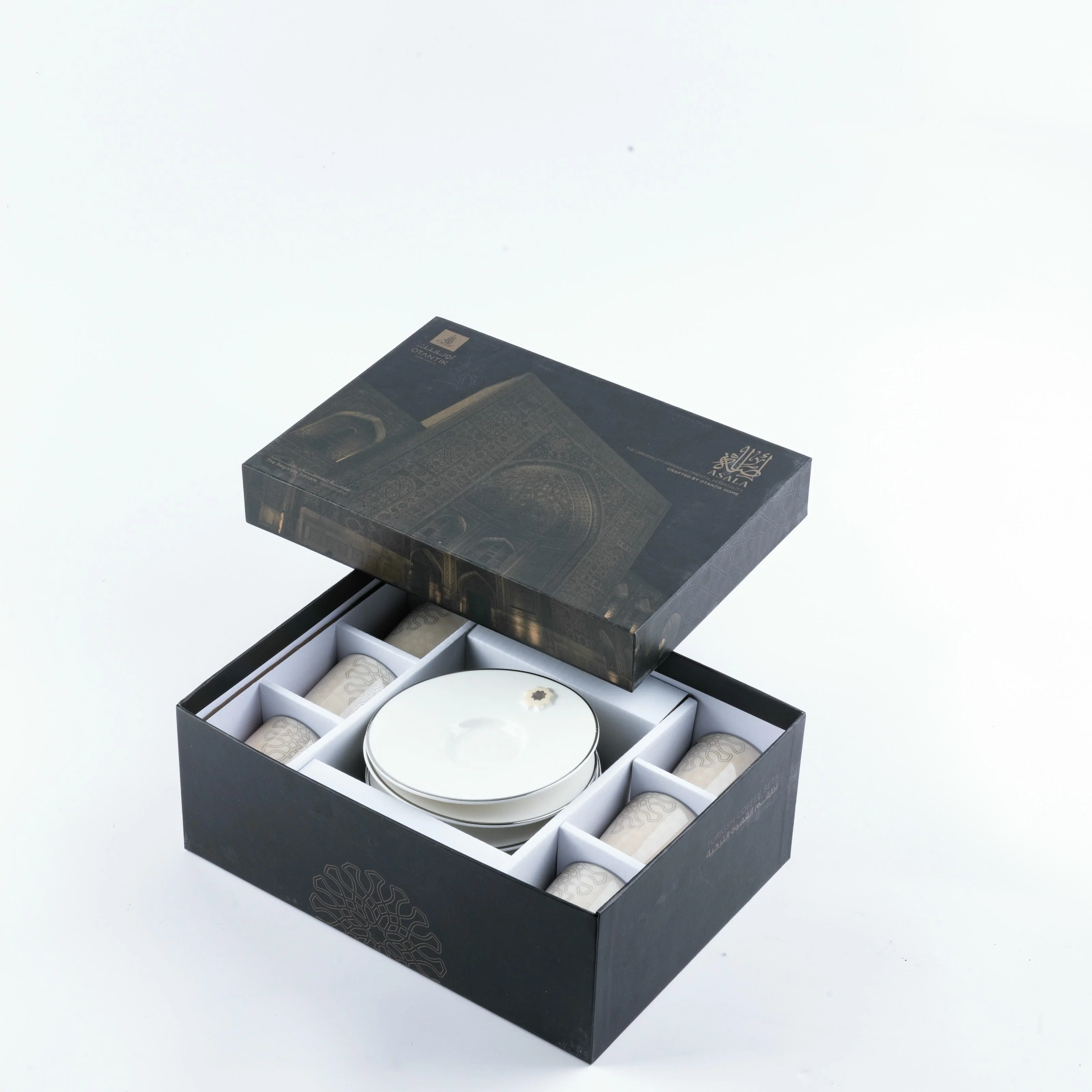 Asala - Esspresso/Turkish Coffee Set (12-Pc) - Beige & Silver - Image 3