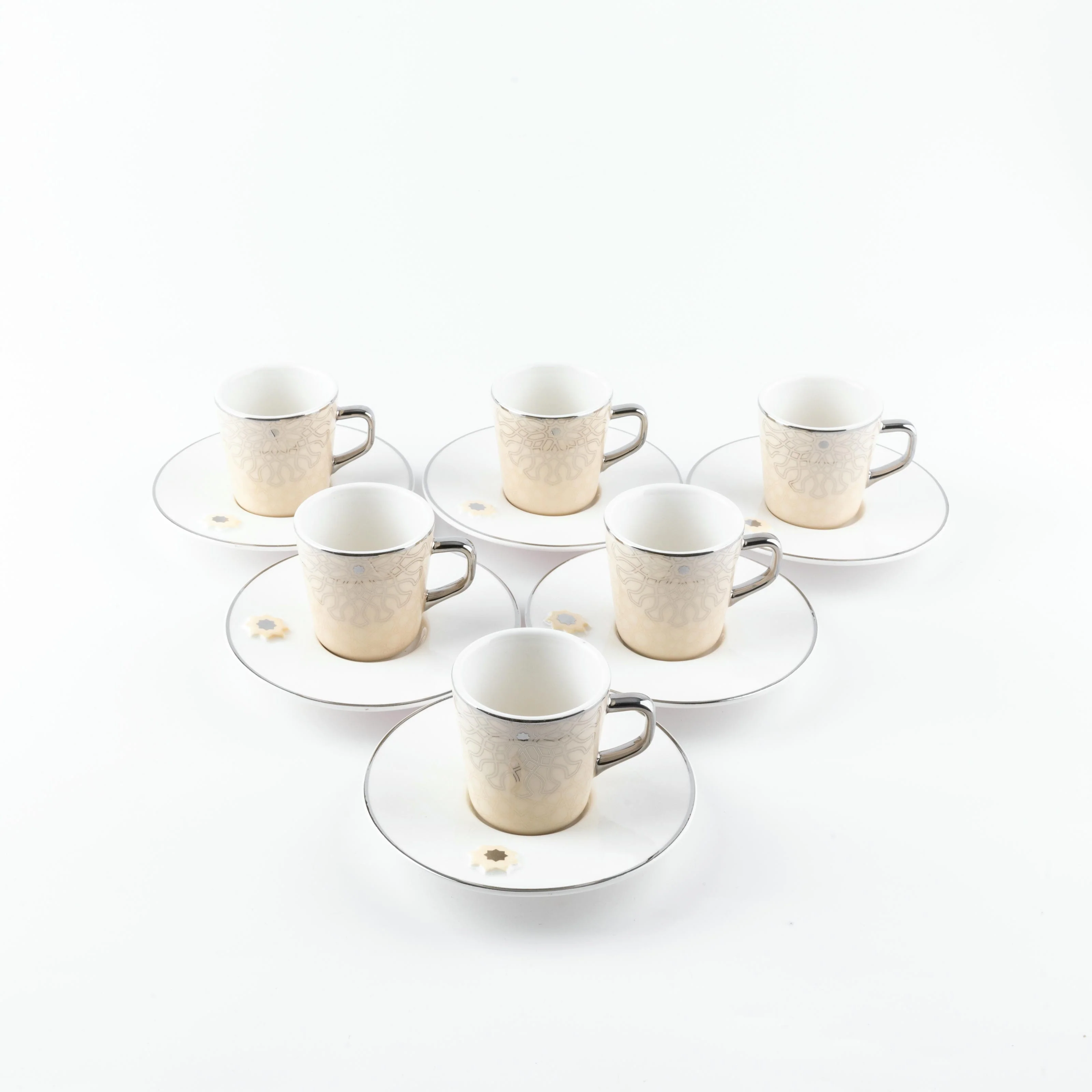 Asala - Esspresso/Turkish Coffee Set (12-Pc) - Beige & Silver - Image 5