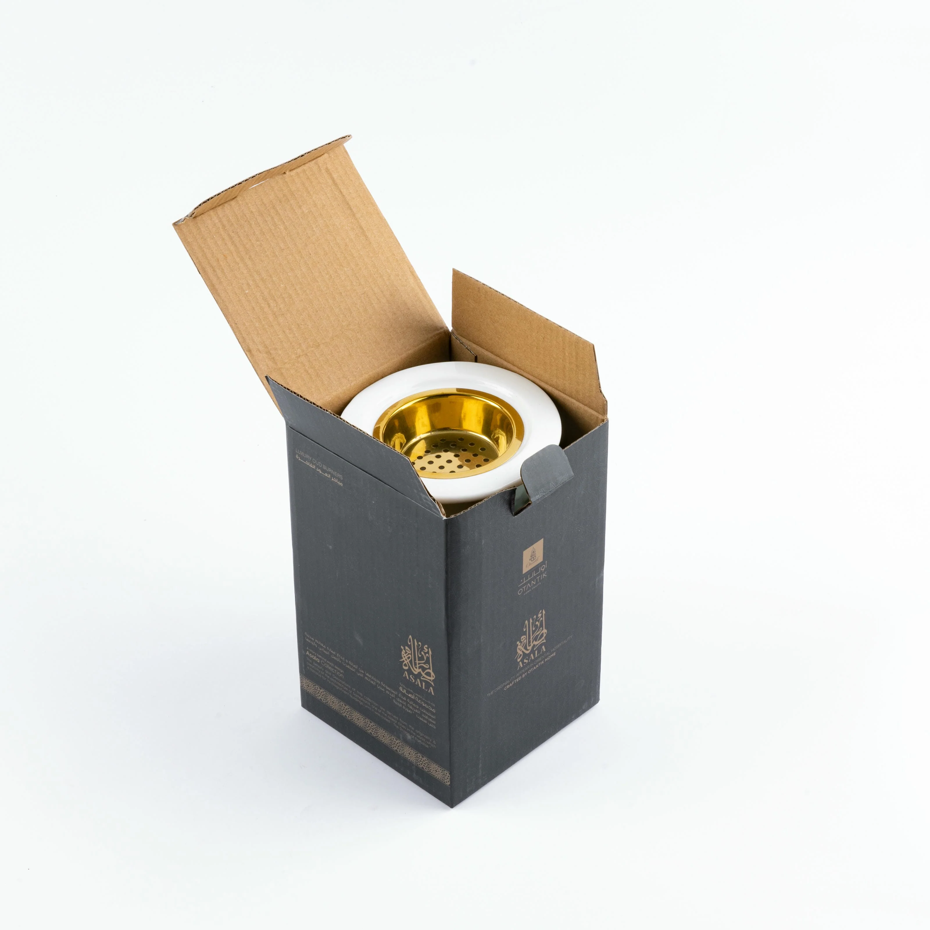 Asala - Incense Burner - Grey & Gold - Image 4