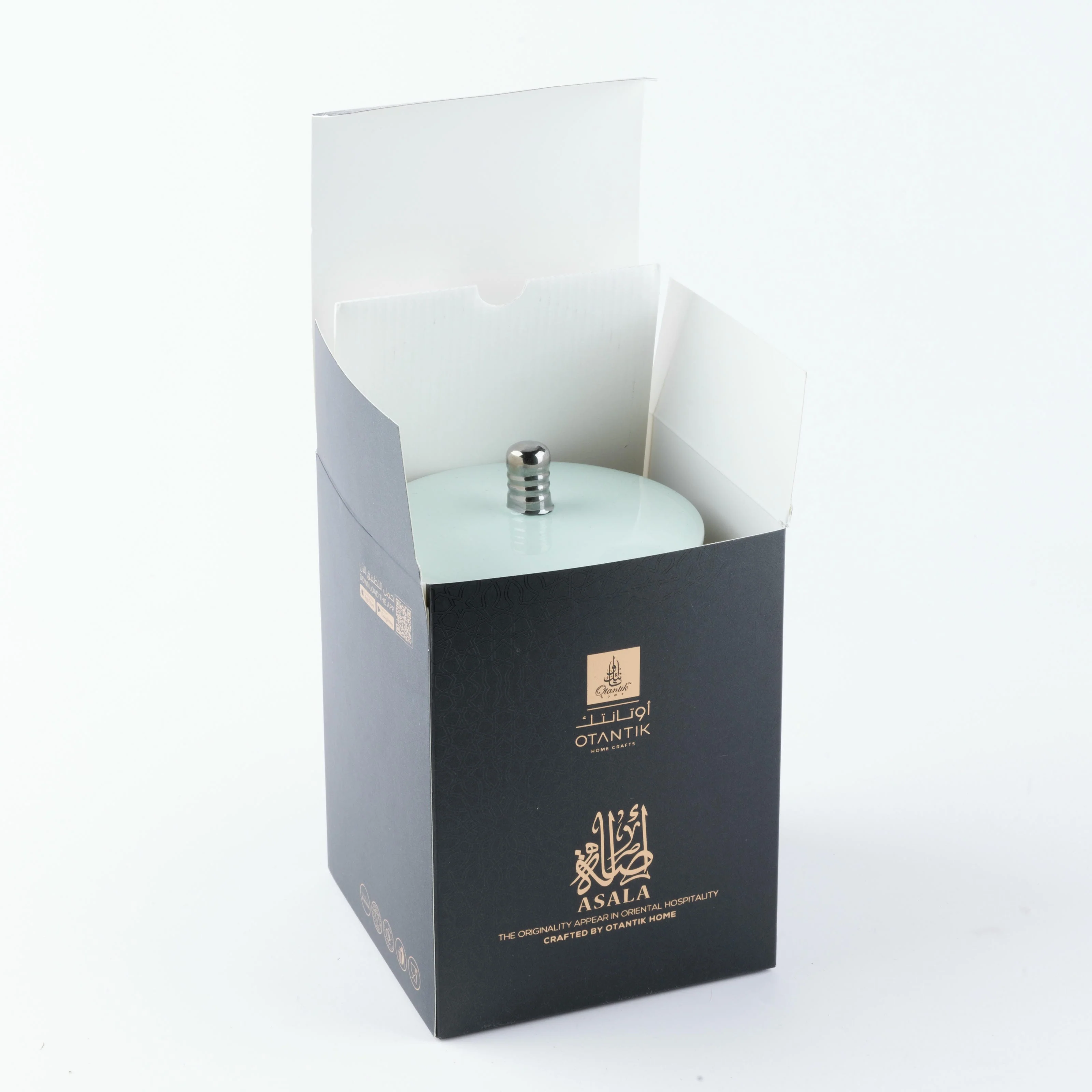 Asala - Large Candle| Citrus Sunrise - Teal & Silver - Image 5