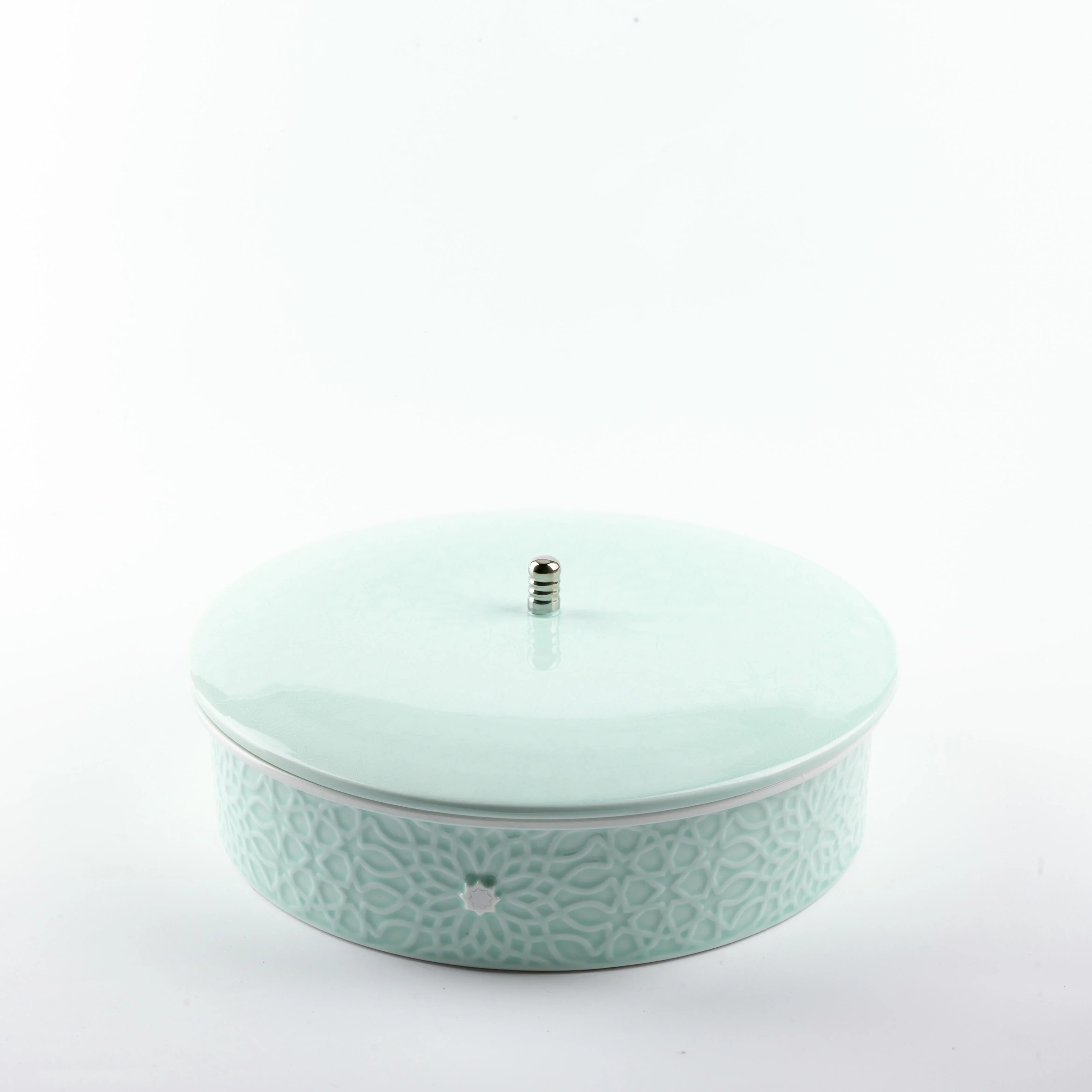 Asala - Large Decorative Canister - Teal & Silver - Image 3