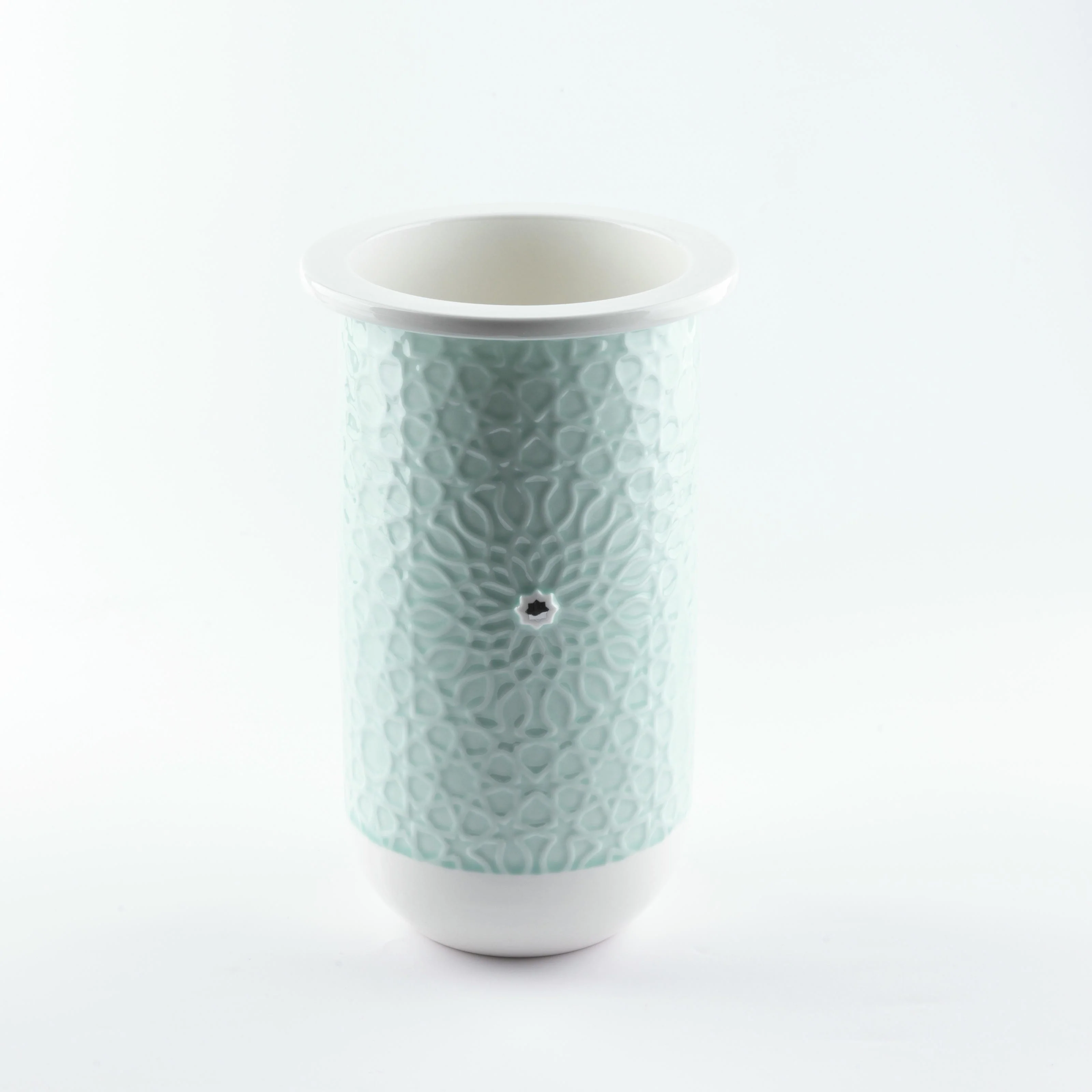 Asala - Large Decorative Vase - Teal & Silver - Image 4