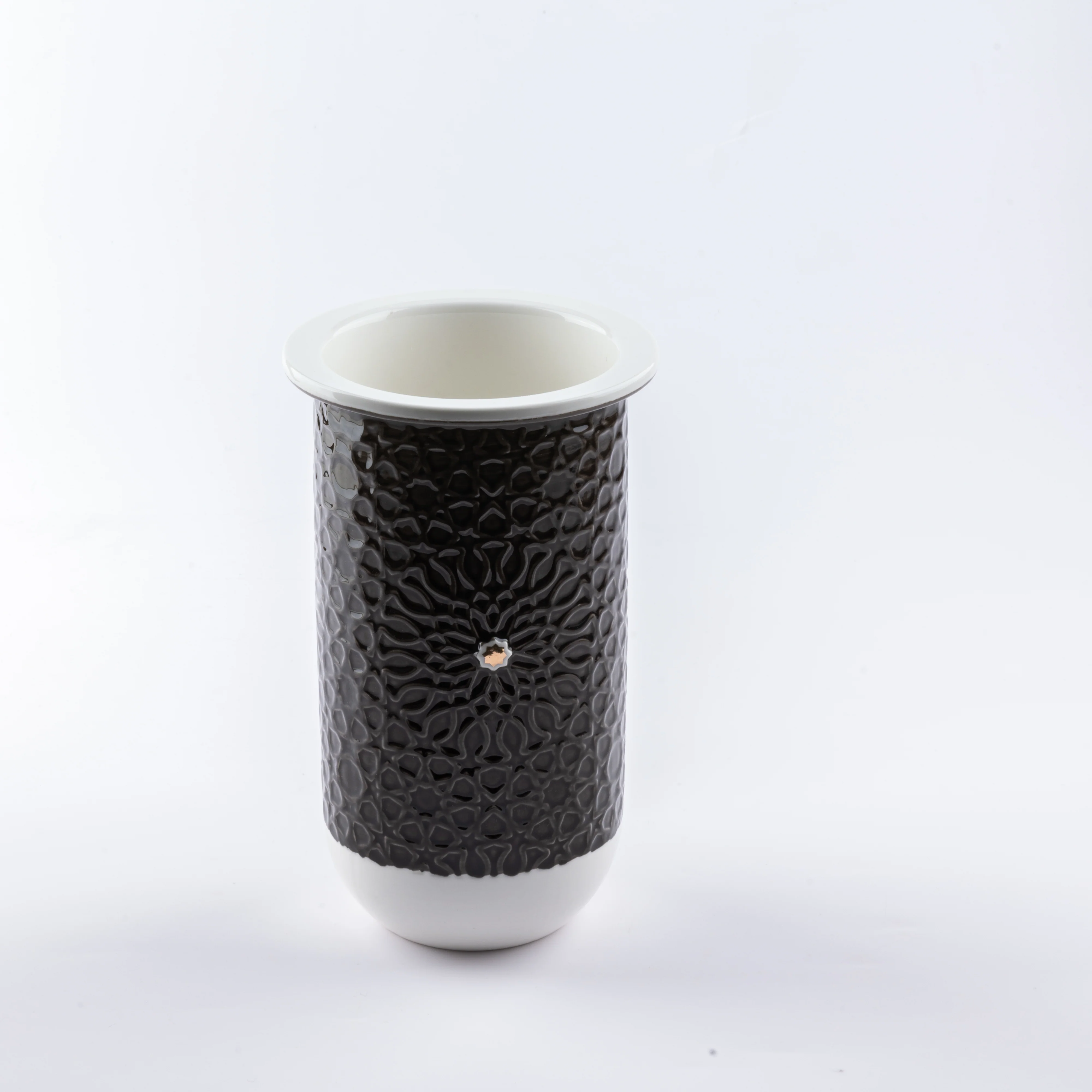 Asala - Medium Decorative Vase - Black & Gold - Image 3