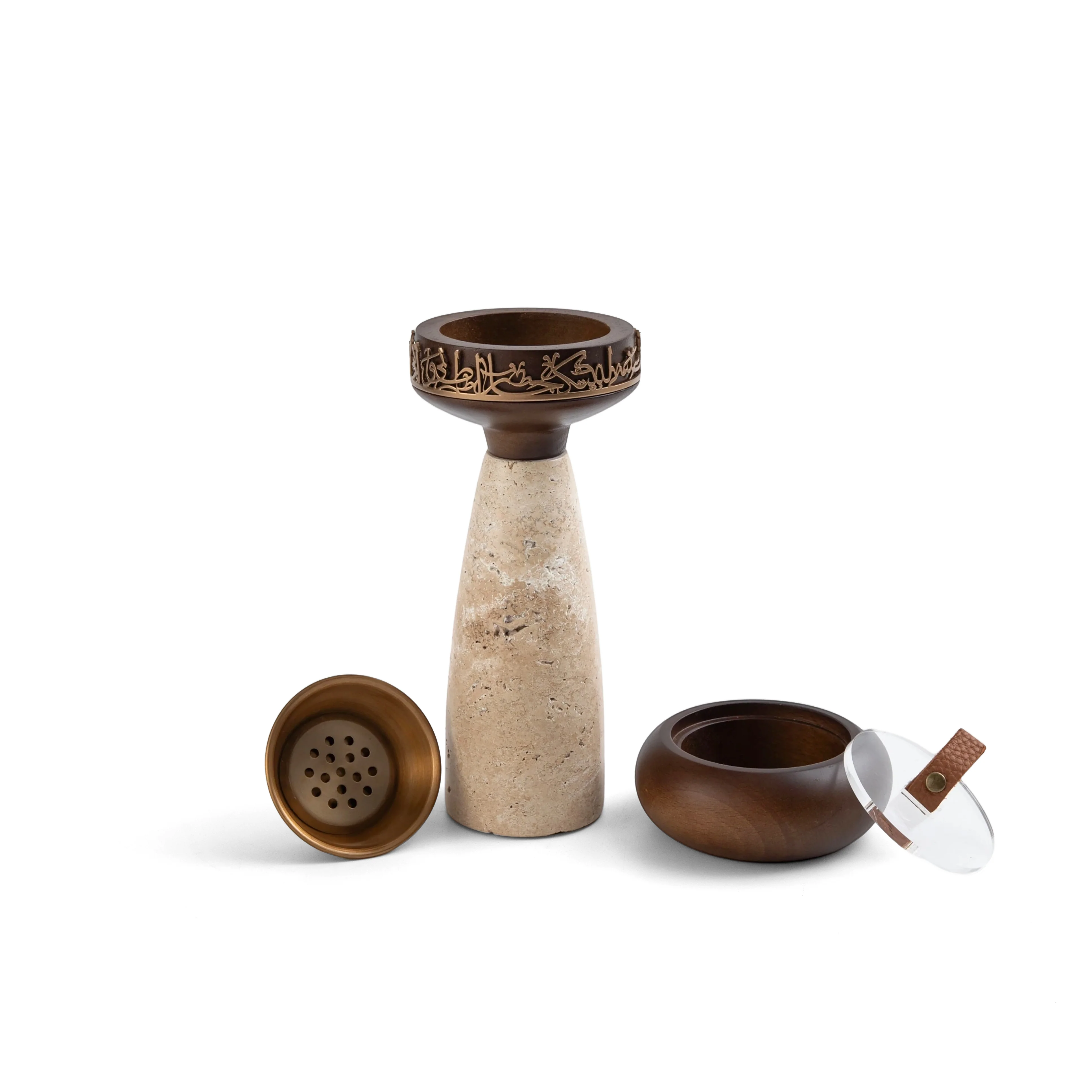 Athar - Marble Incense Burner Set (3-Pc)- Warm Sand & Bronze - Image 5