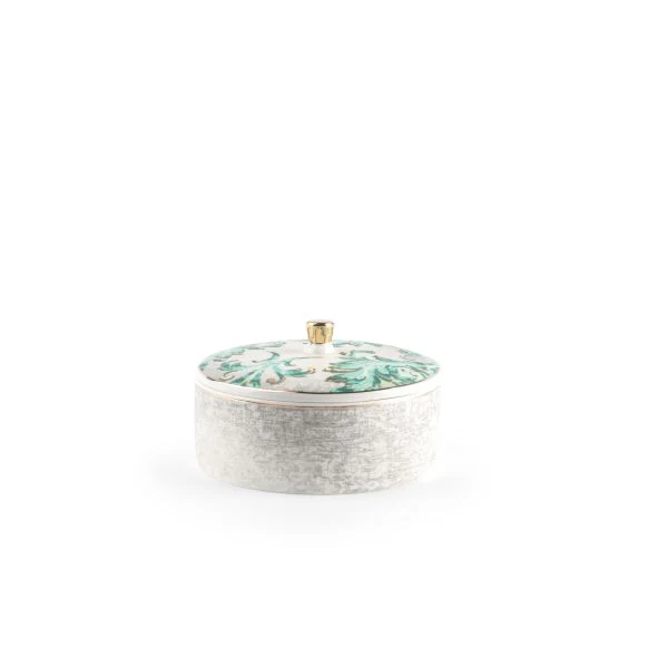 Classy Harir - Decorative Small Canister/Server - Green & Gold - Image 3