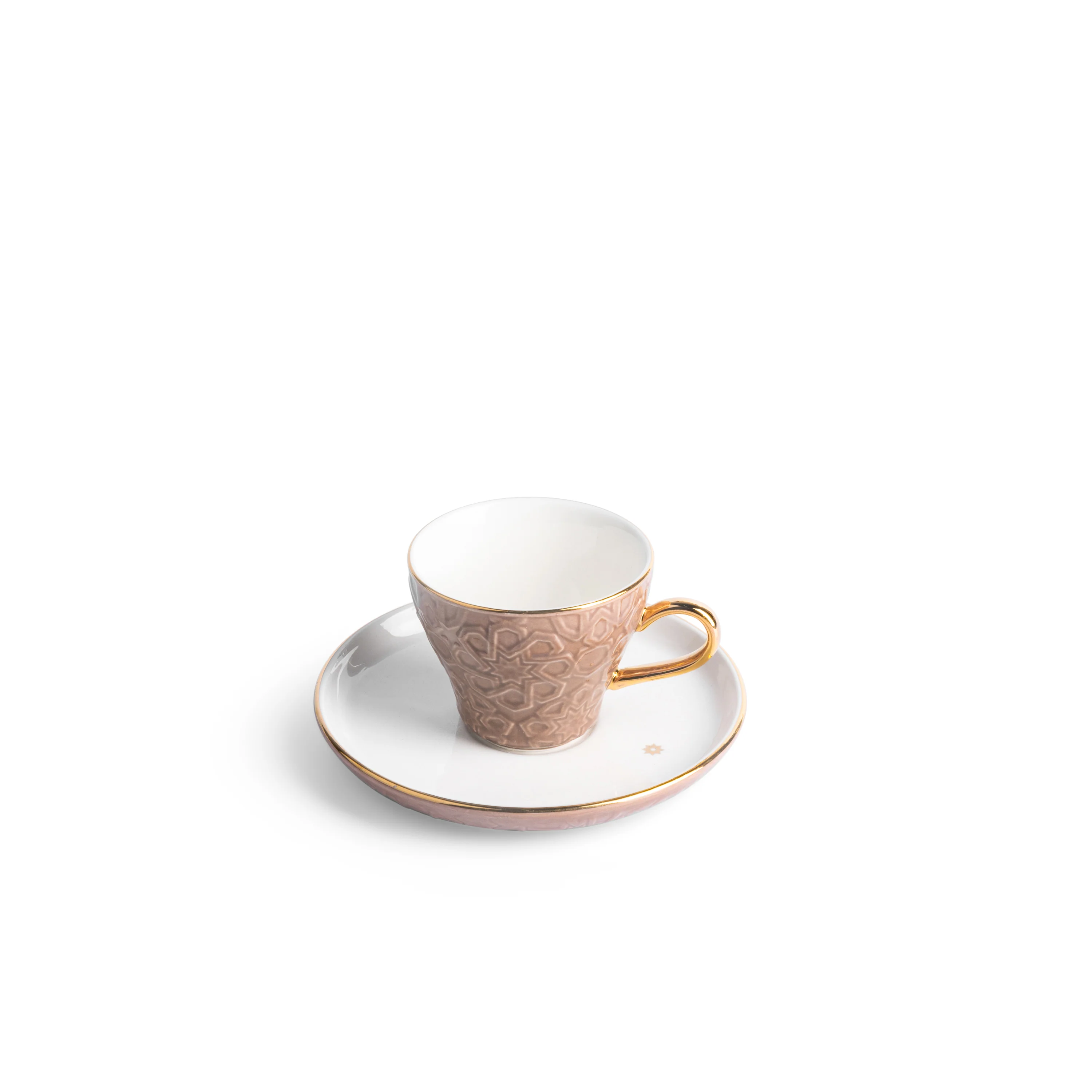 Crown - Esspresso /Turkish Coffee Cups (12-Pc)- Brown & Gold - Image 3