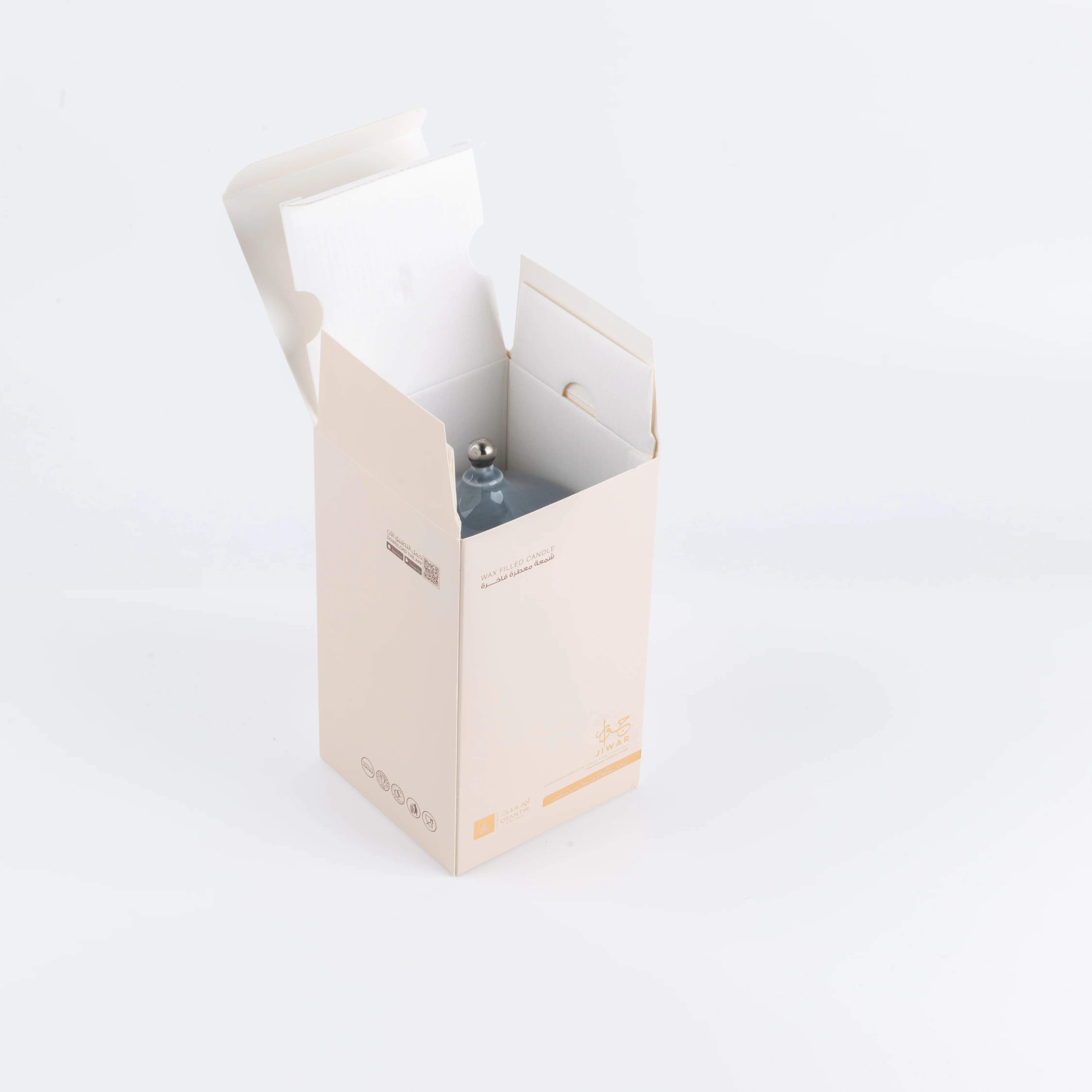 Jiwar - Medium Candle| Minty Wood - Haze Blue & Silver - Image 5