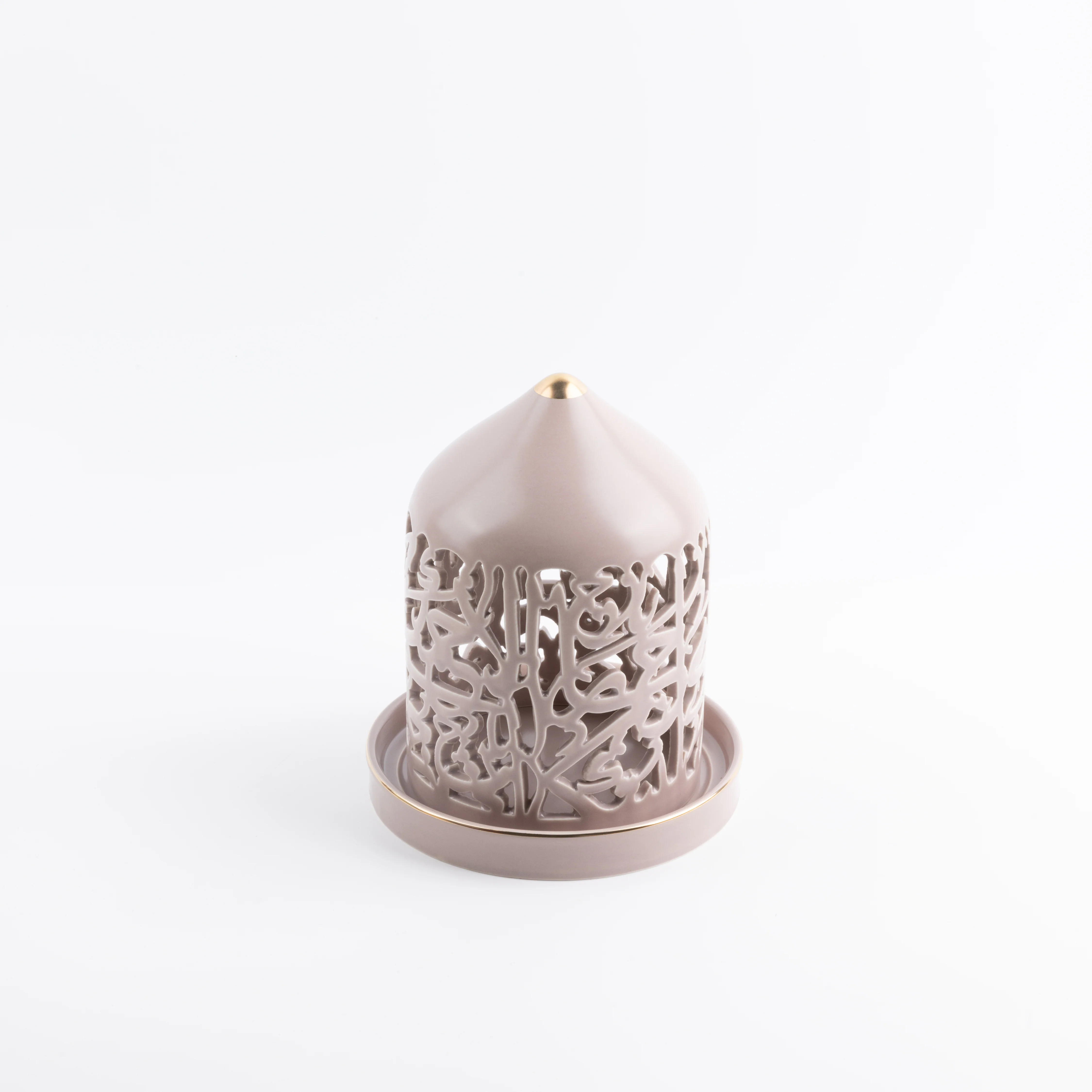 Jiwar - Medium Lantern Candle Holder - Lavender & Gold - Image 3