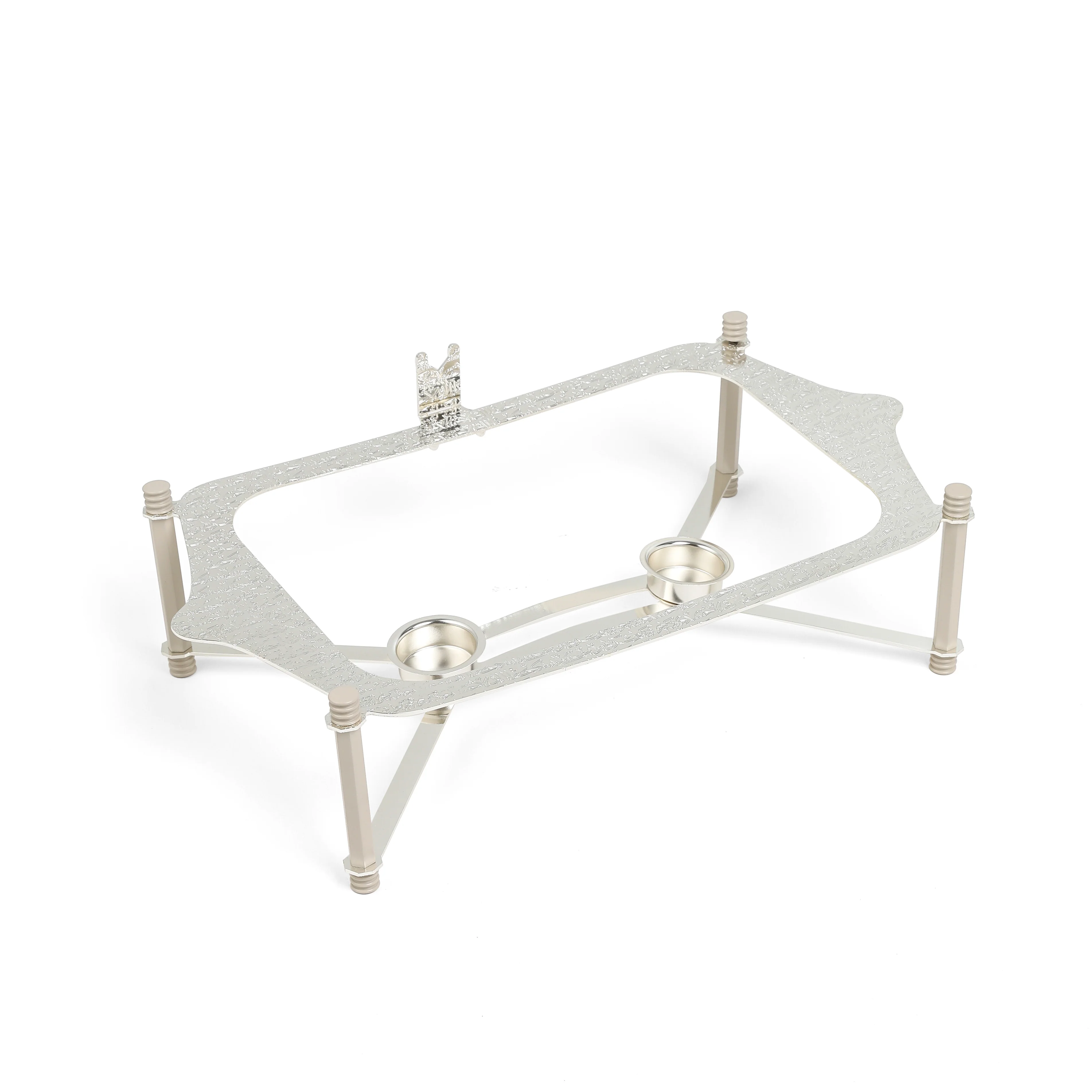 Jiwar - Medium Twin Candle Pyrex Chafer- Beige & Silver - Image 7