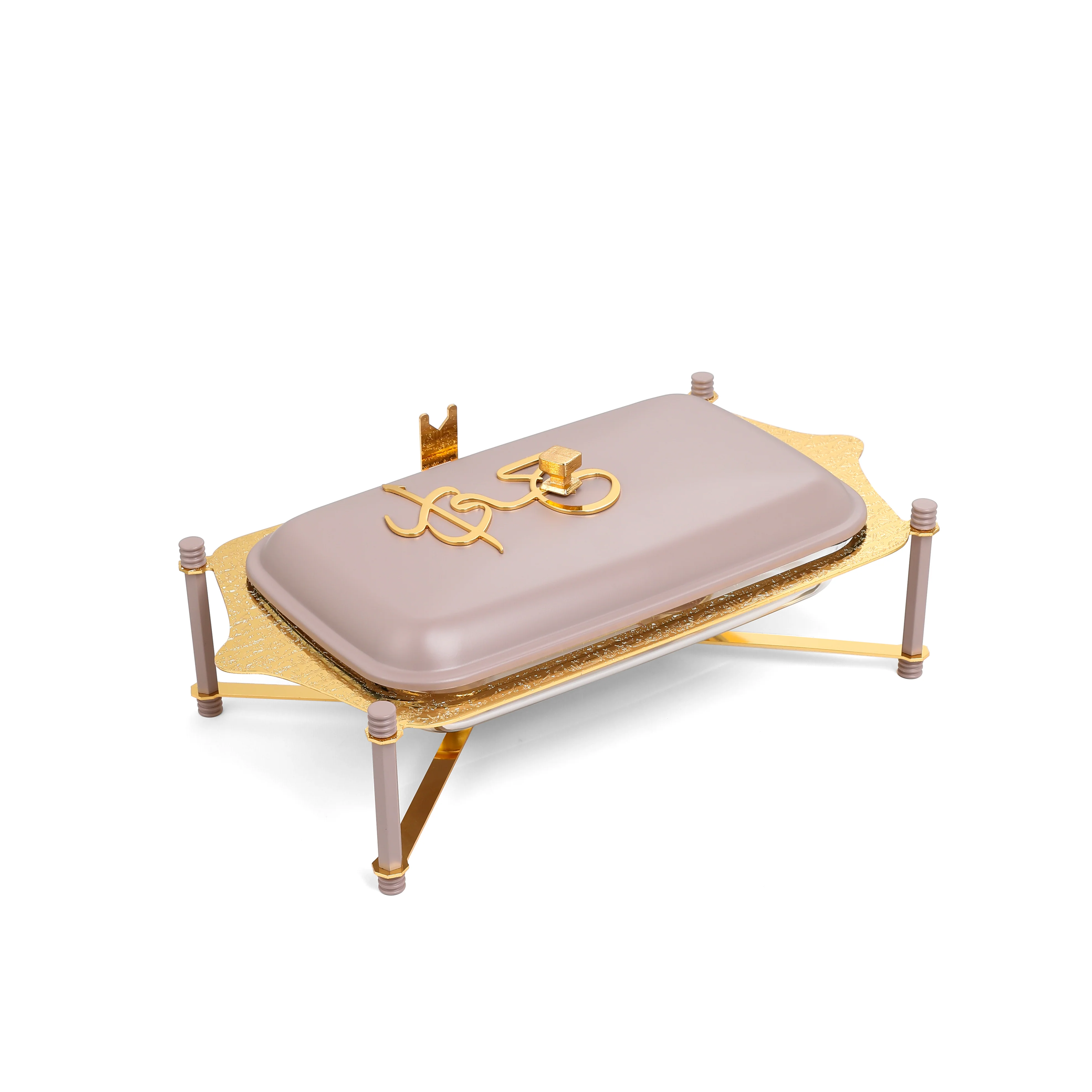 Jiwar - Medium Twin Candle Pyrex Chafer- Lavender & Gold - Image 4