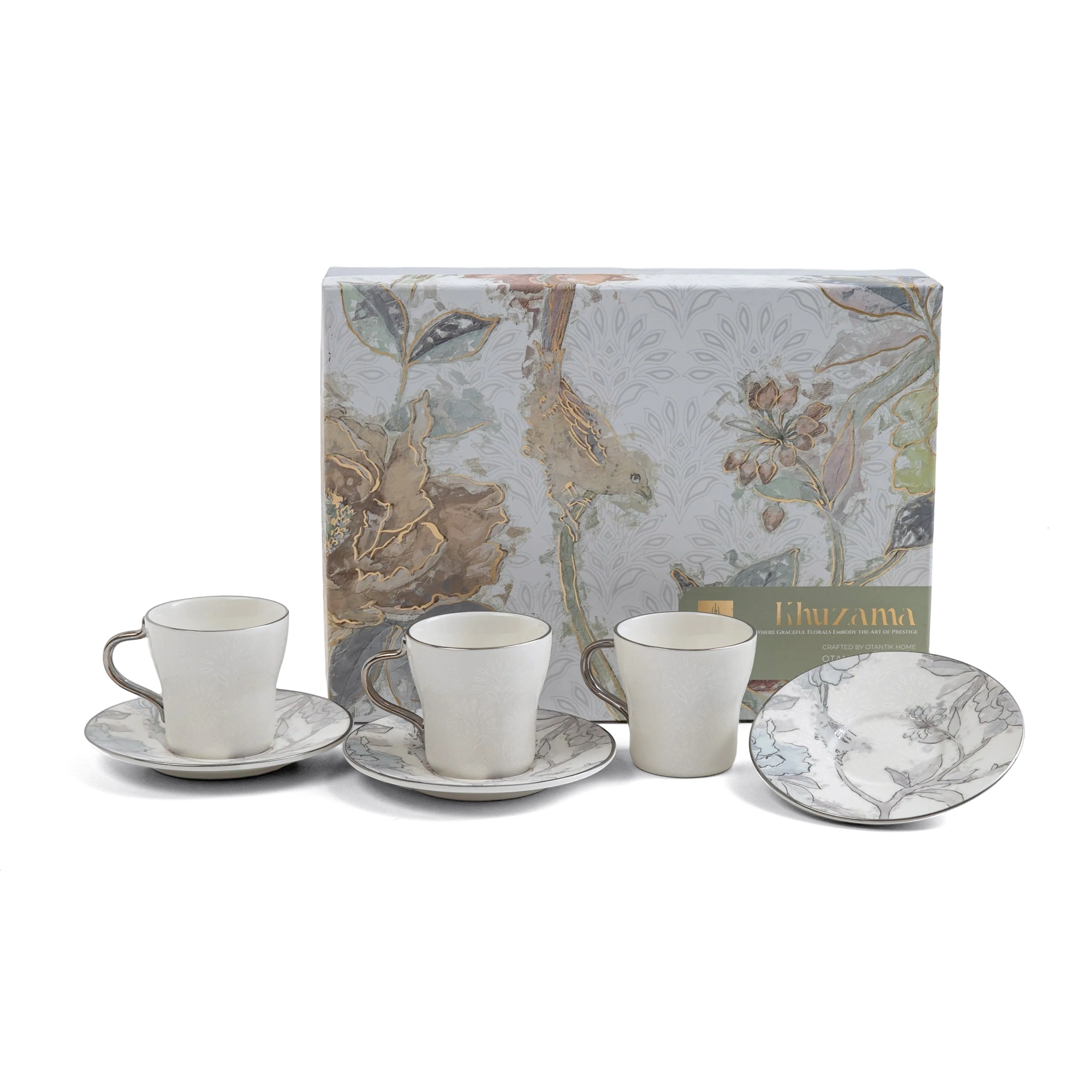Khuzama - Espresso/Turkish Coffee Set (12-Pc) - Grey & Silver - Image 5