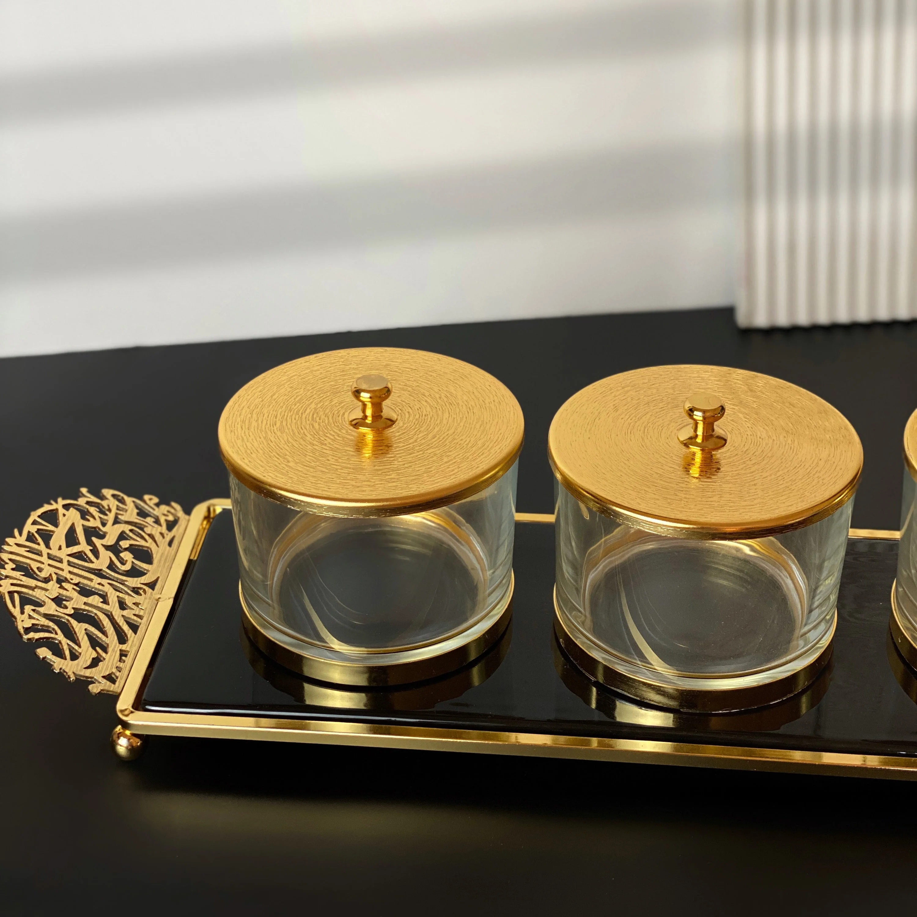 Limited Edition - Snack Serving set (3 Bowls)- Black & Gold - Image 3