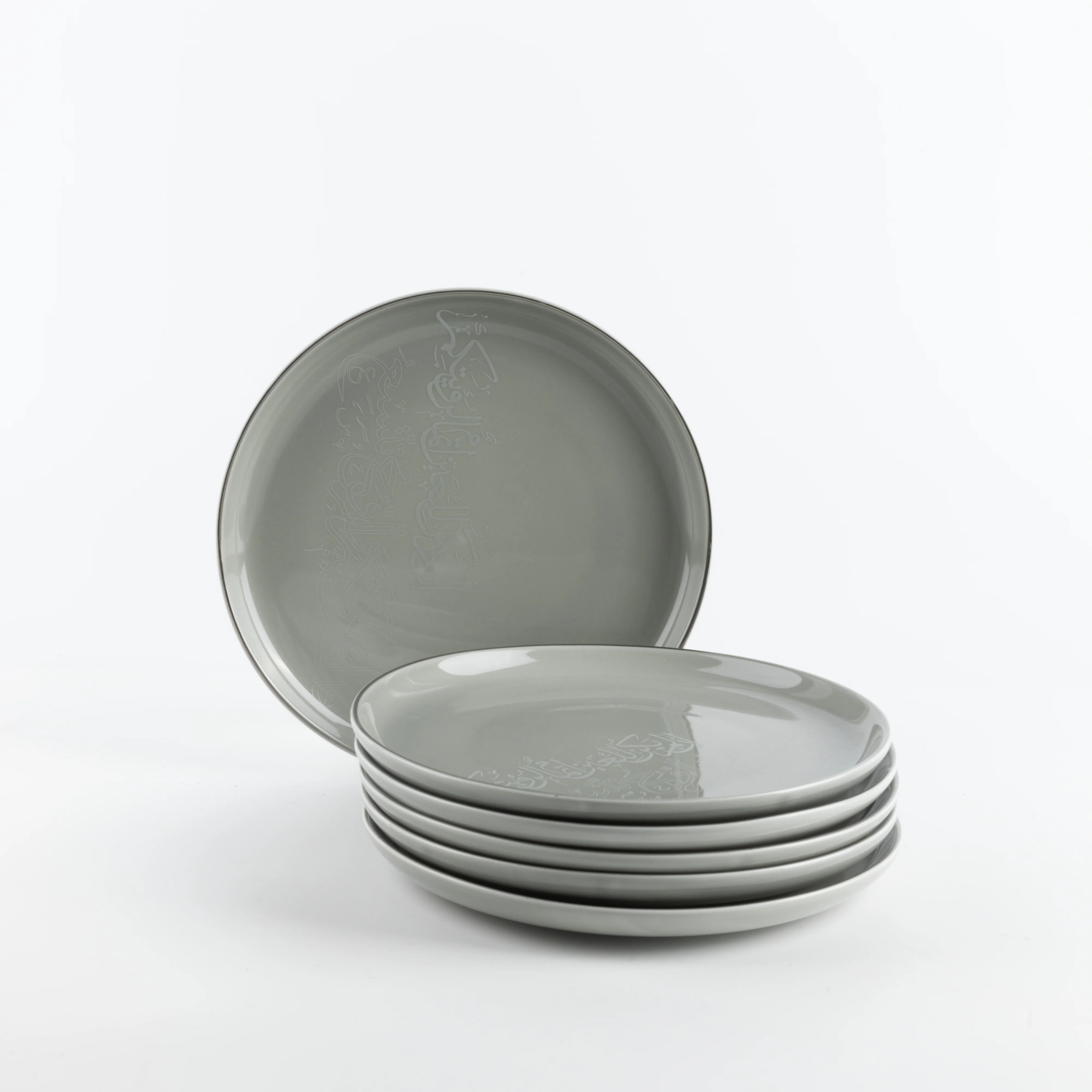 Liqa'a - Dessert Serving Plates - Grey & Silver - Image 4