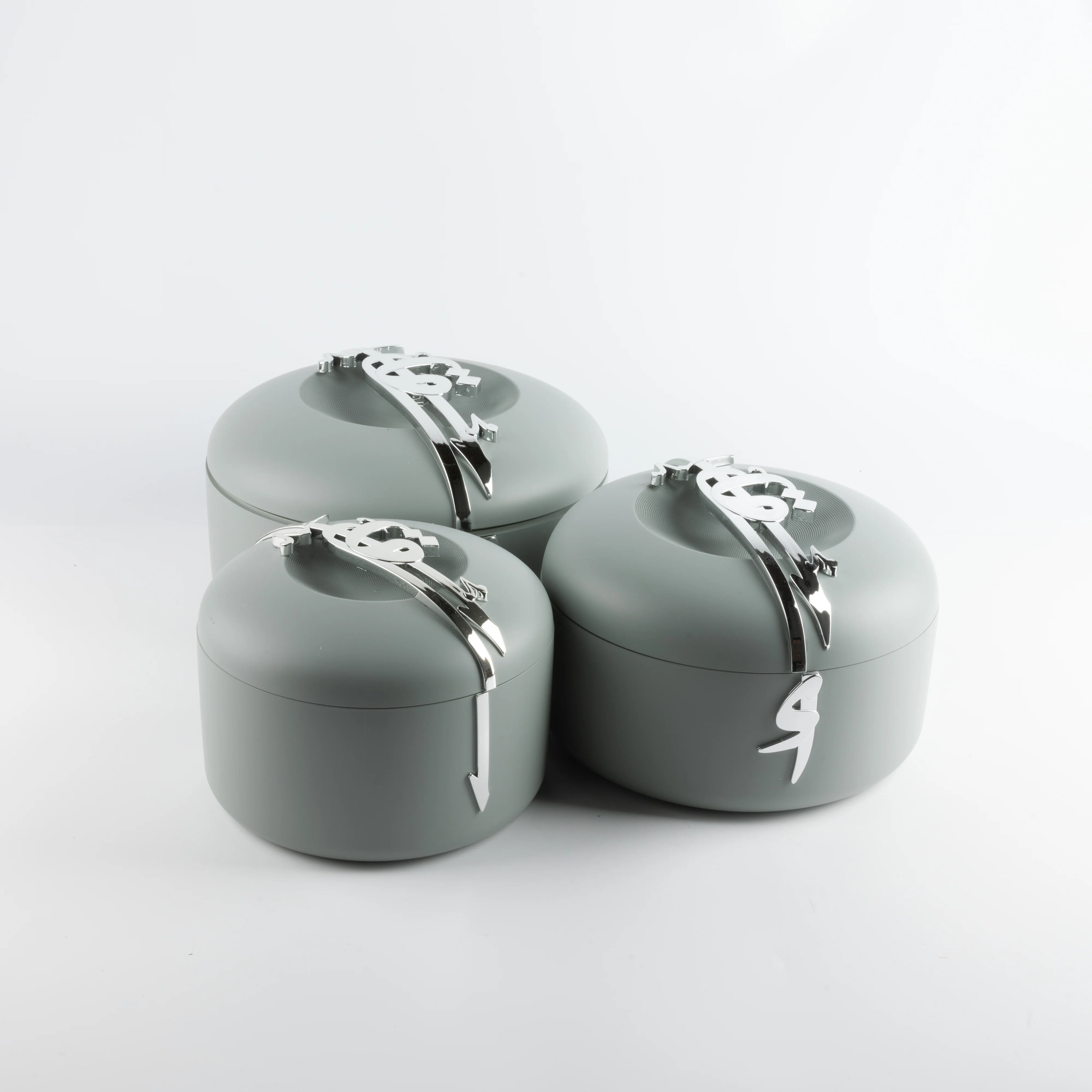Liqa'a - Food Thermos/ Warm Serv (Set of 3) - Grey & Silver - Image 6