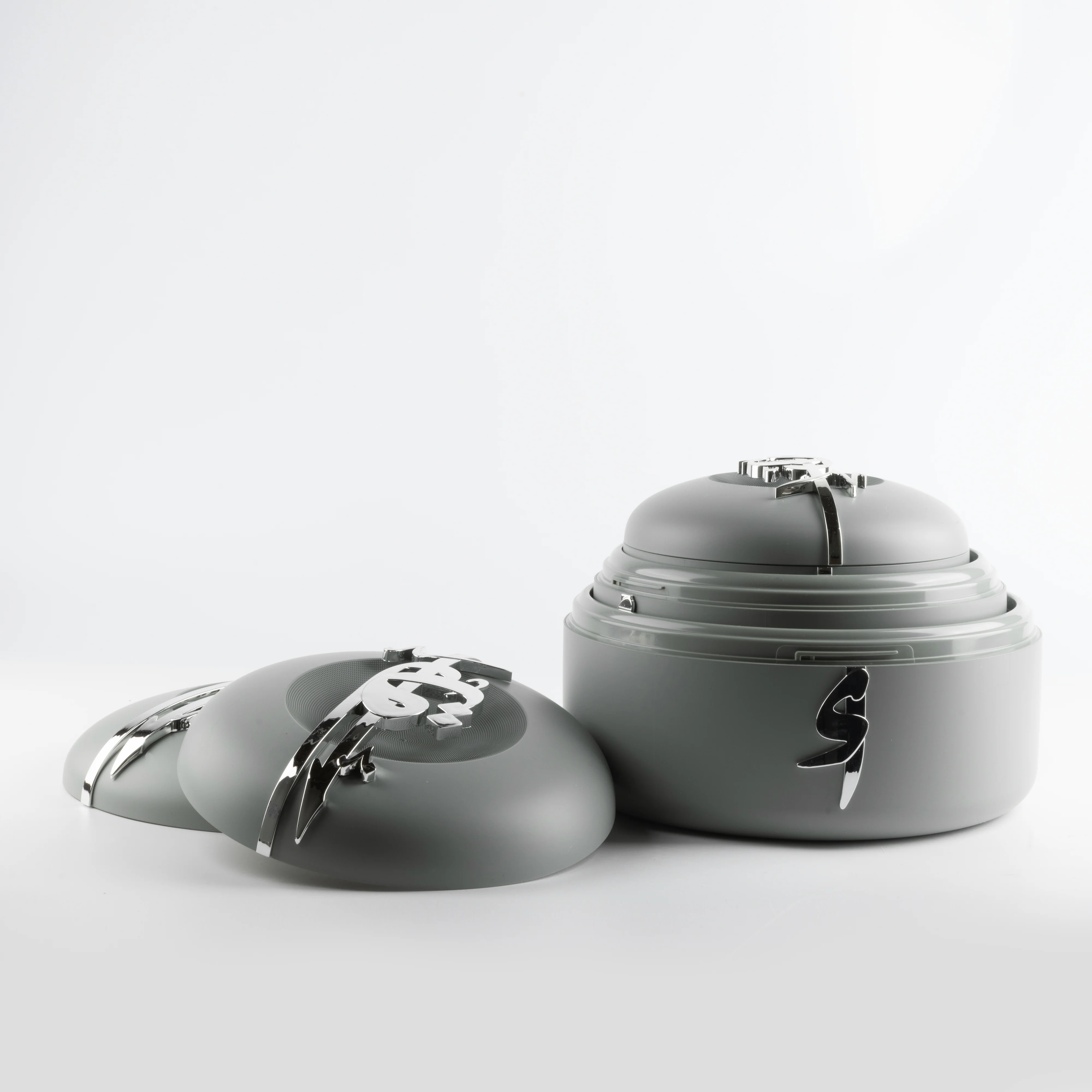 Liqa'a - Food Thermos/ Warm Serv (Set of 3) - Grey & Silver - Image 7