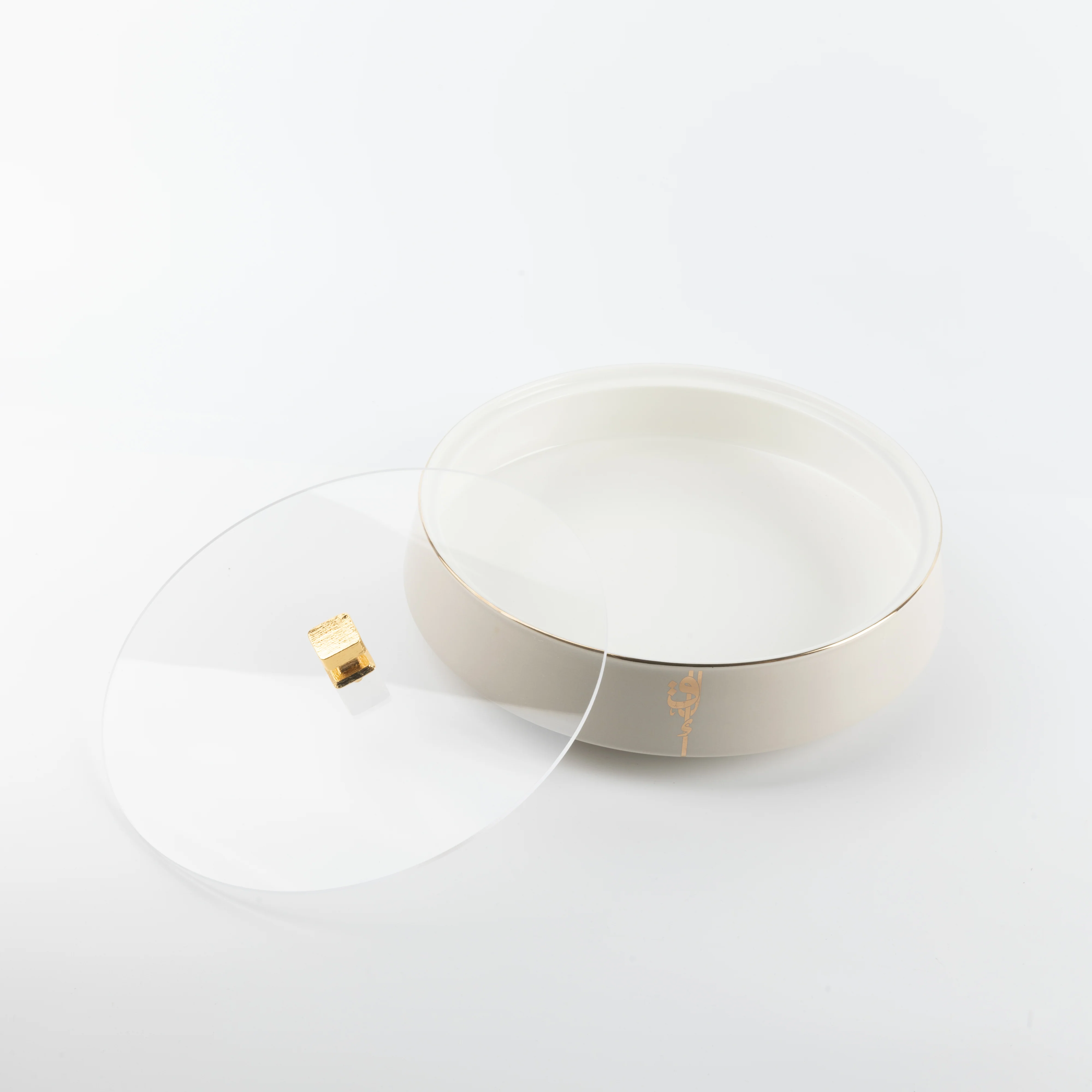 Liqa'a - Large Decorative Canister - Beige & Gold - Image 3