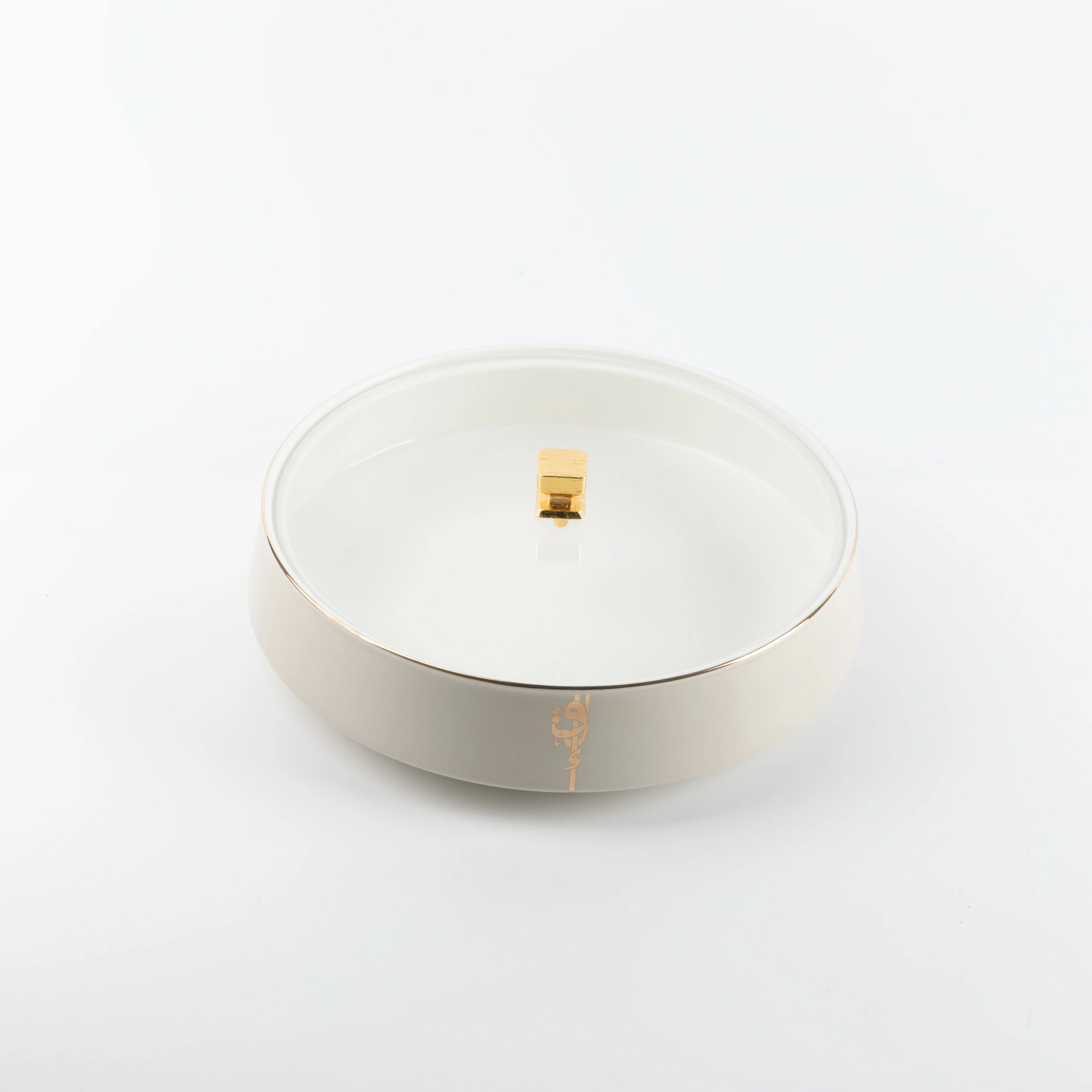 Liqa'a - Large Decorative Canister - Beige & Gold - Image 4