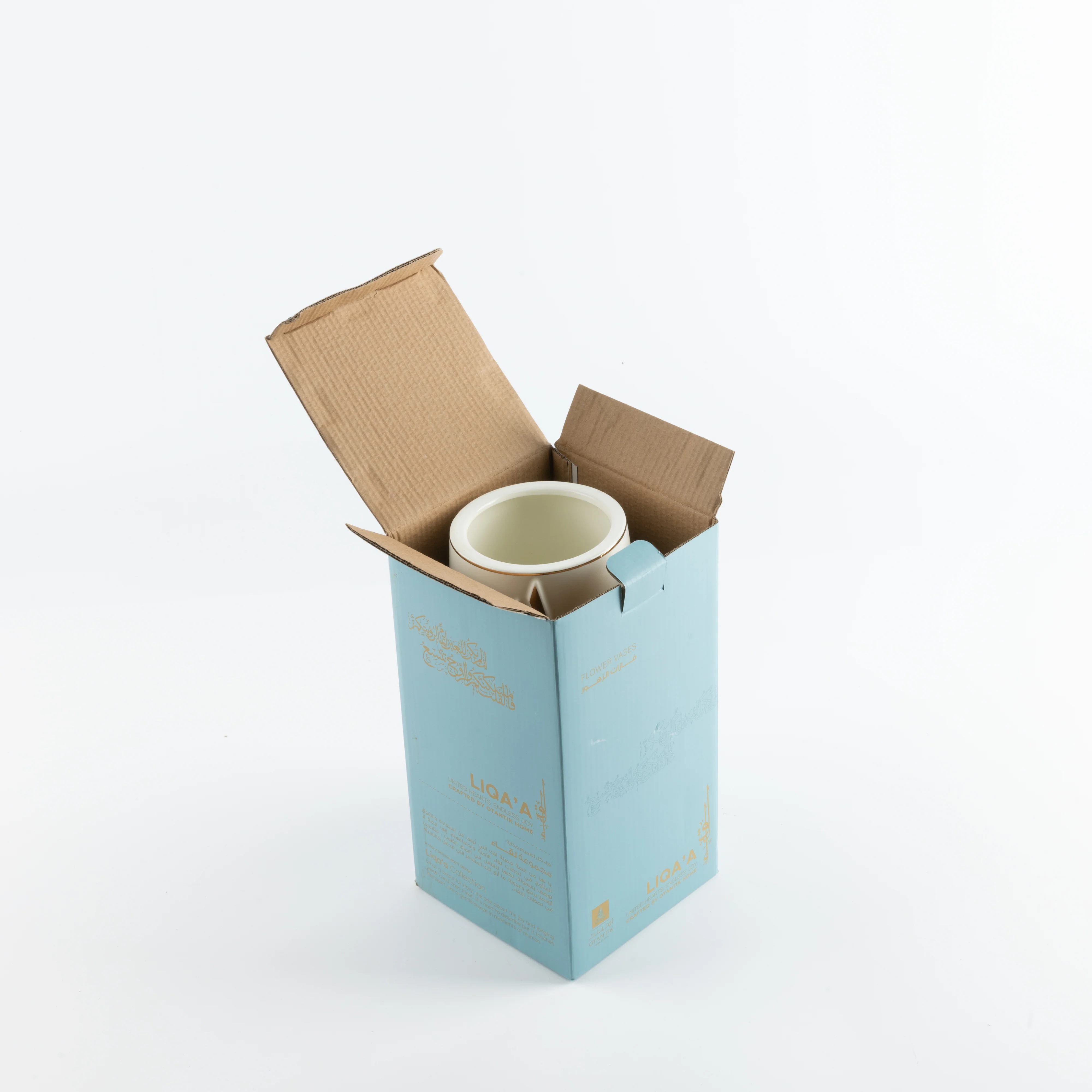Liqa'a - Large Decorative Vase - Pearl White & Gold - Image 5