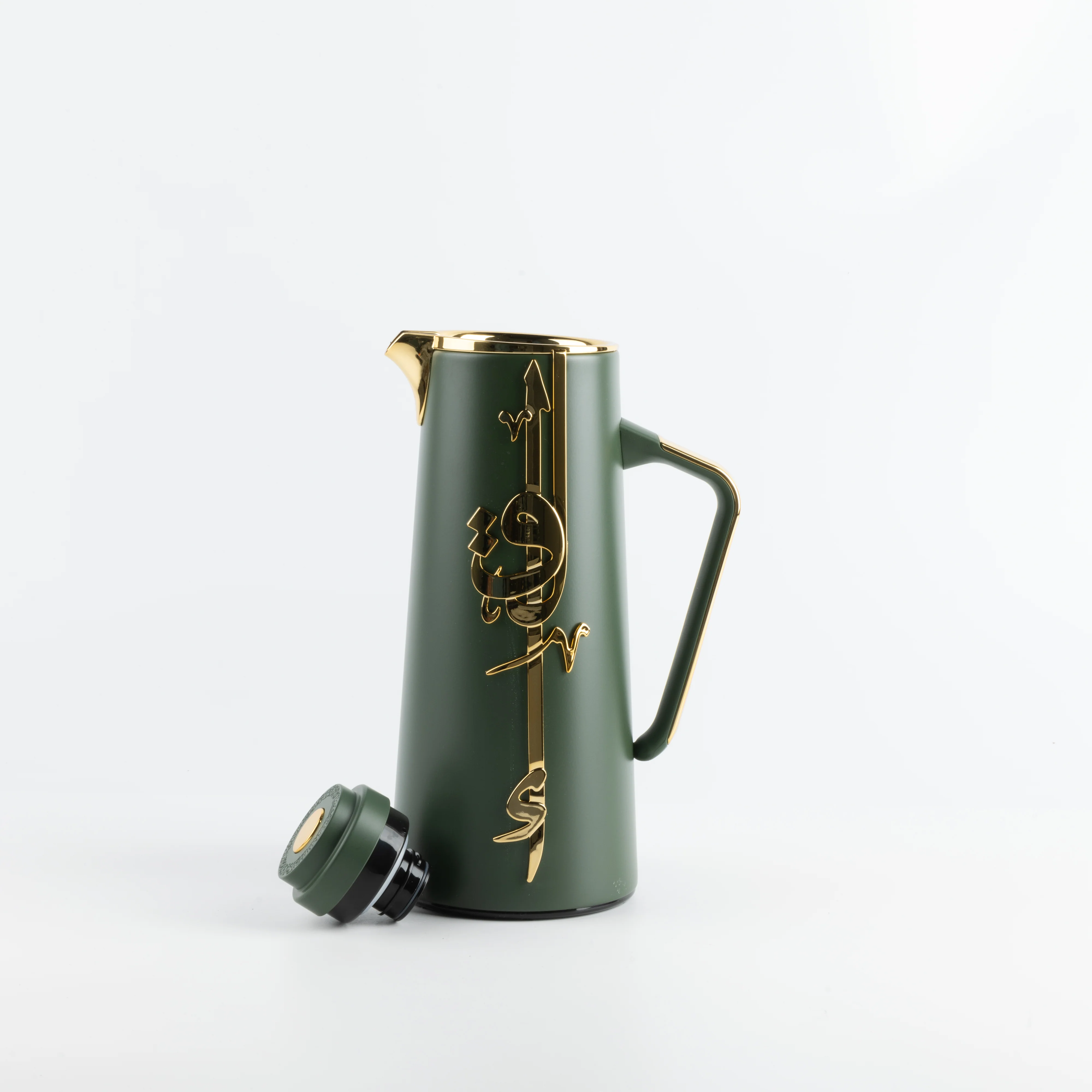 Liqa'a - Vacuum Flask / Thermos - Olive Green & Gold - Image 5