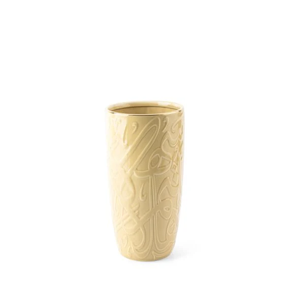 Luxury Diwan - Large Decorative Vase - Ivory & Gold - Image 3