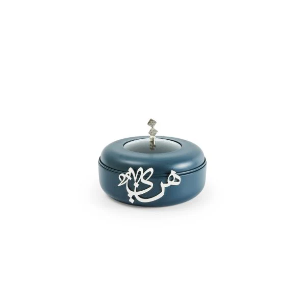 Luxury Diwan - Small Buffet Server - Dark Blue & Silver - Image 3