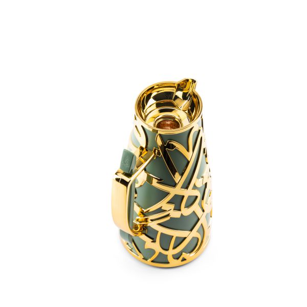 Luxury Diwan - Vacuum Flask - Olive Green & Gold - Image 4