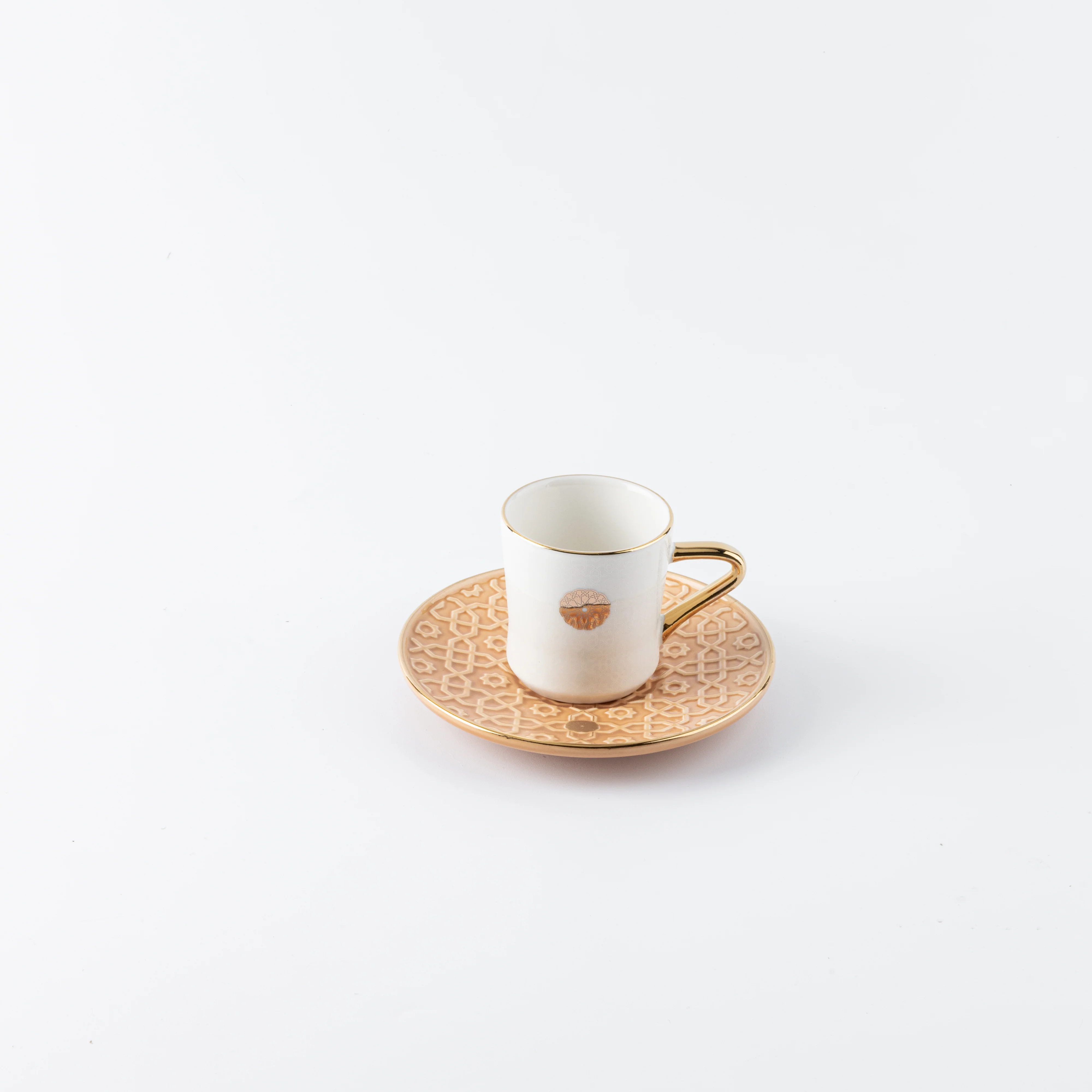 Luxury Rosette Coffee Duo (Set of 2)-Orange & Gold - Image 2