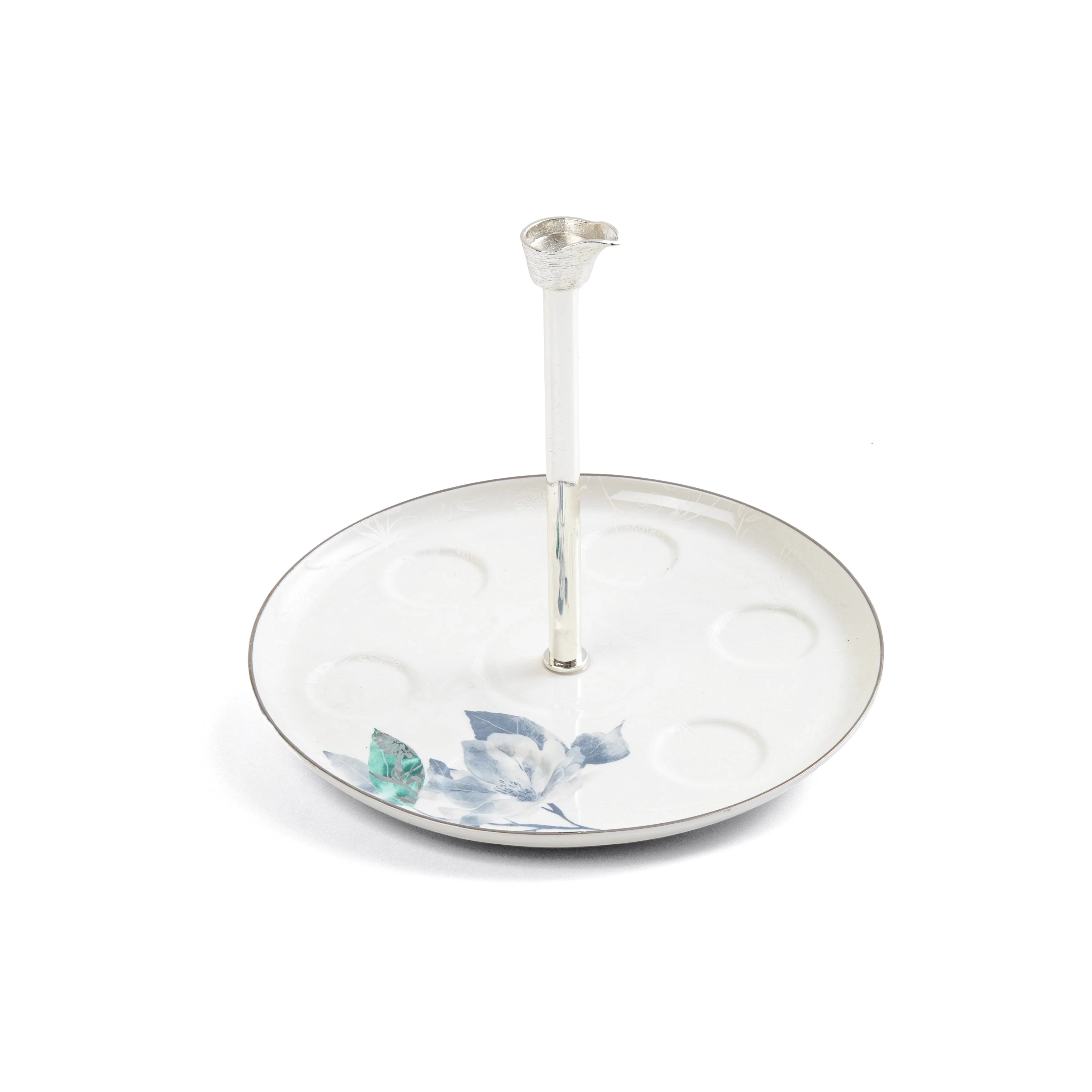Marisella - Arabic Coffee Cups With Holder - Blue & Silver - Image 3
