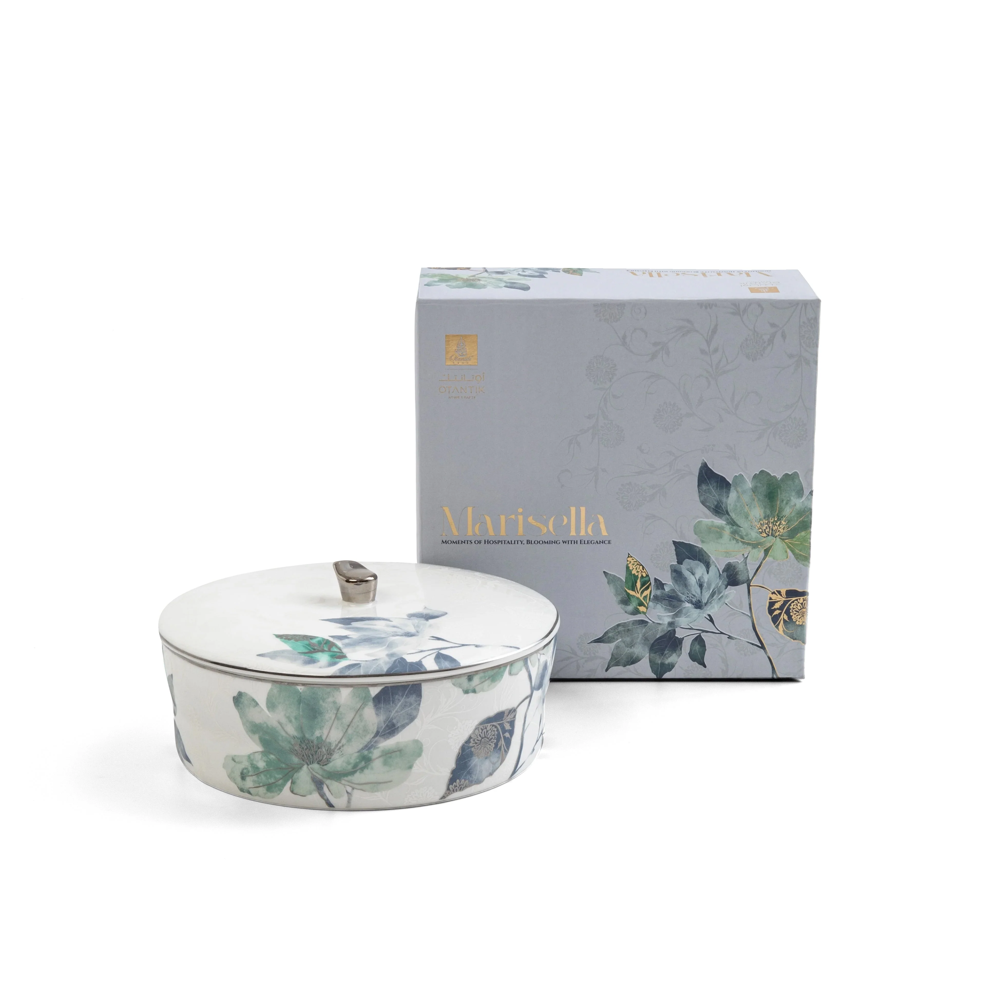 Marisella - Medium Decorative Canister - Blue & Silver - Image 3