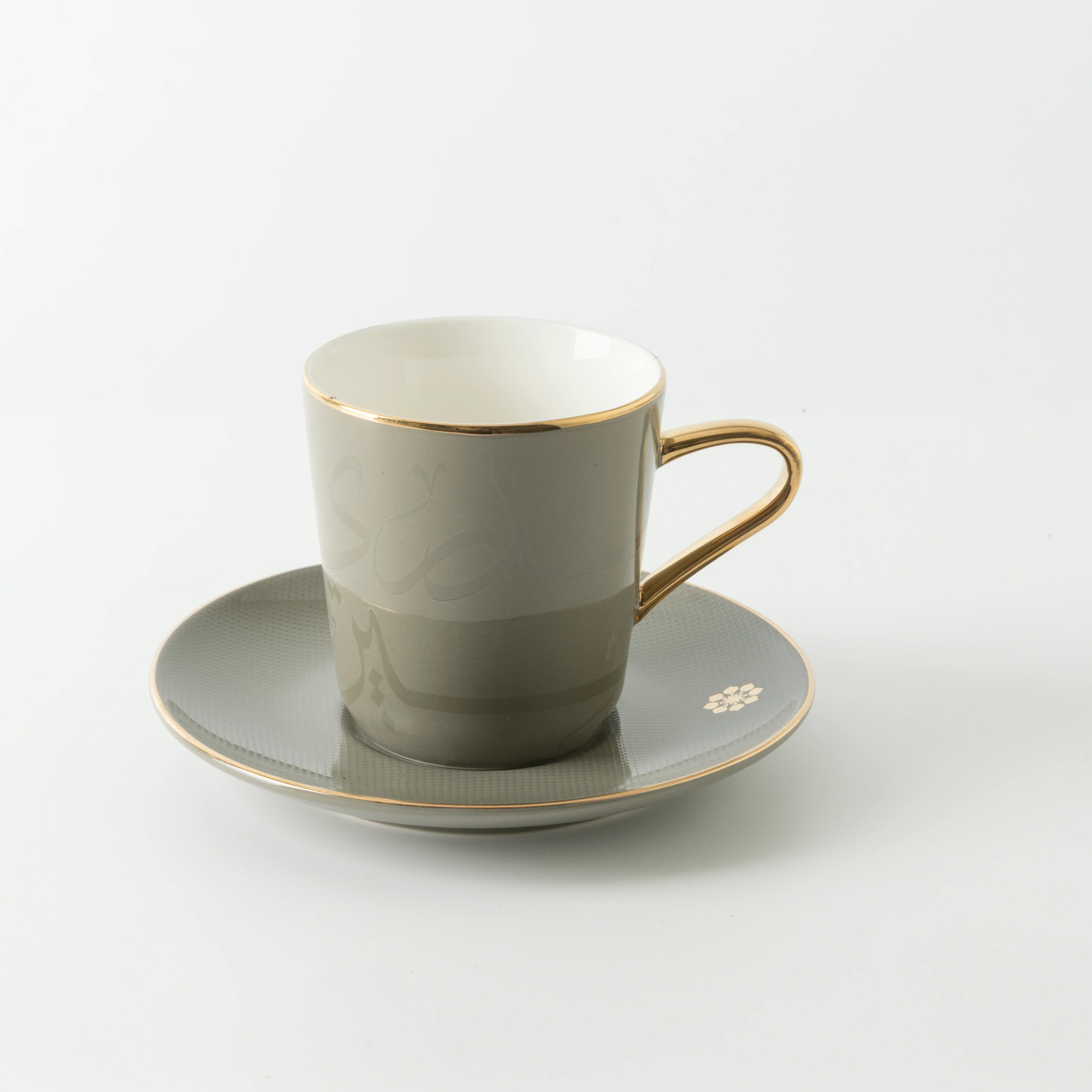 Mirral - Cappuccino Set (12-Pc) - Grey & Gold - Image 3