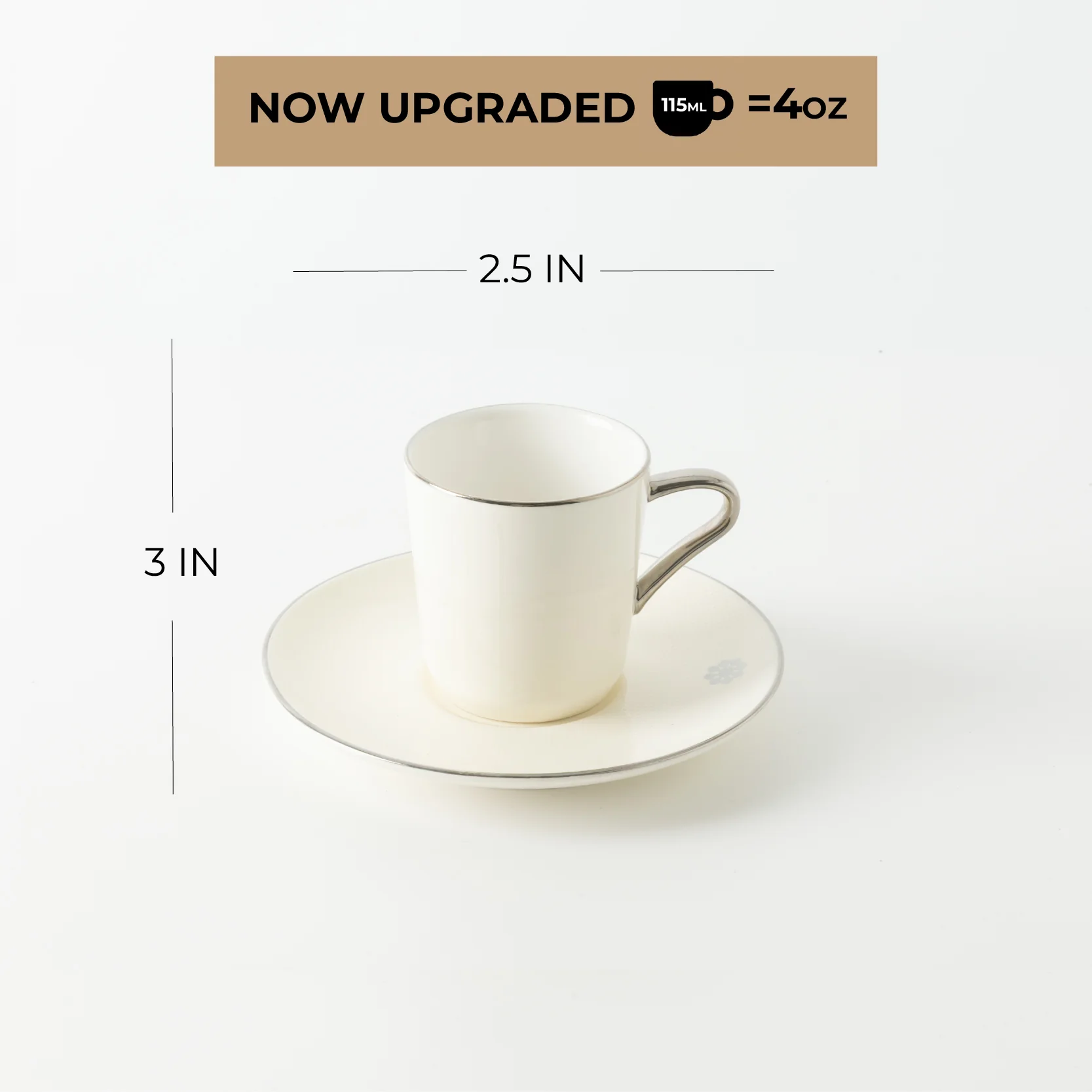 Mirral - Espresso/Turkish Coffee Set (12-Pc) - White & Silver - Image 8
