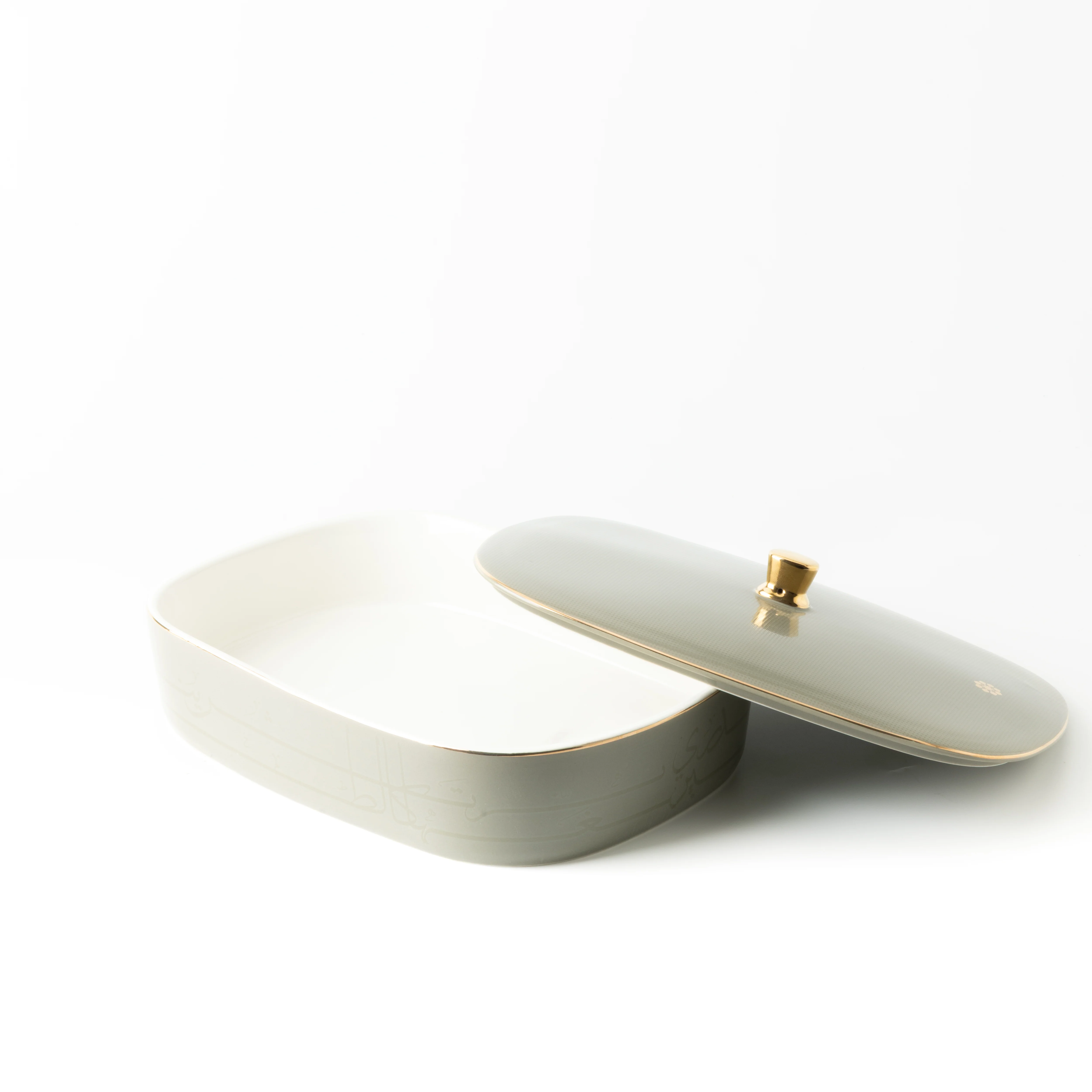 Mirral - Large Decorative Canister - Grey & Gold - Image 3
