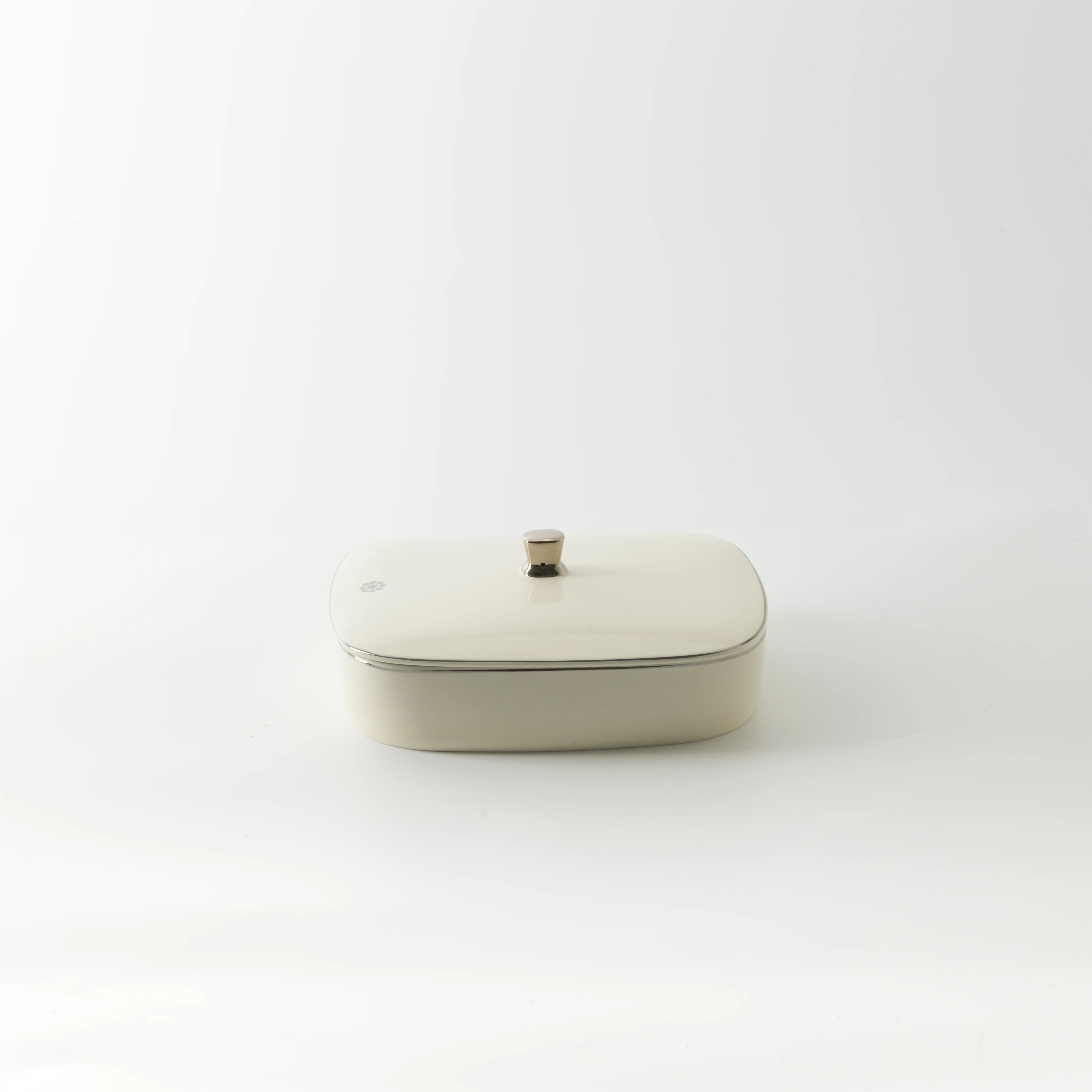 Mirral - Medium Decorative Canister - White & Silver - Image 3