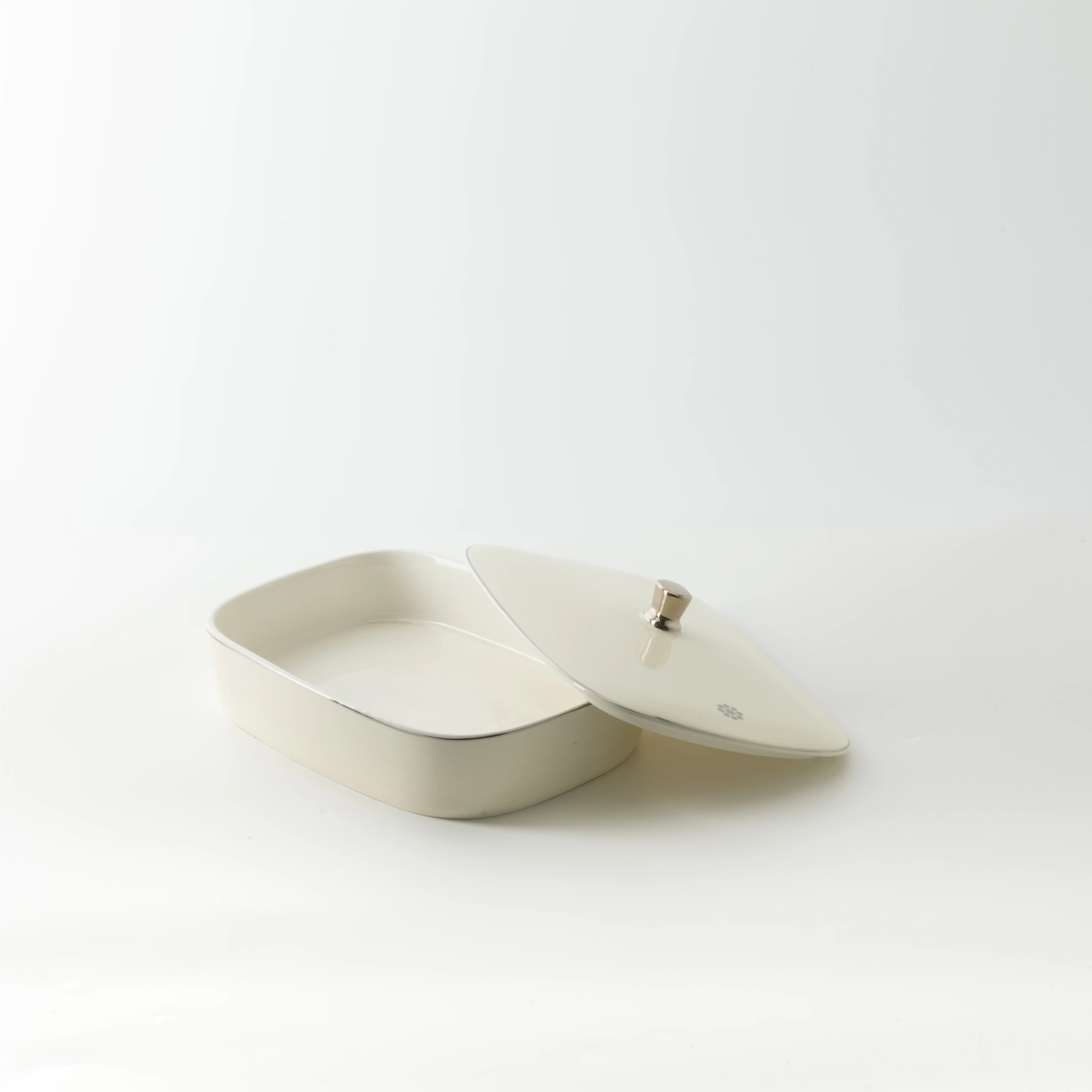 Mirral - Medium Decorative Canister - White & Silver - Image 4