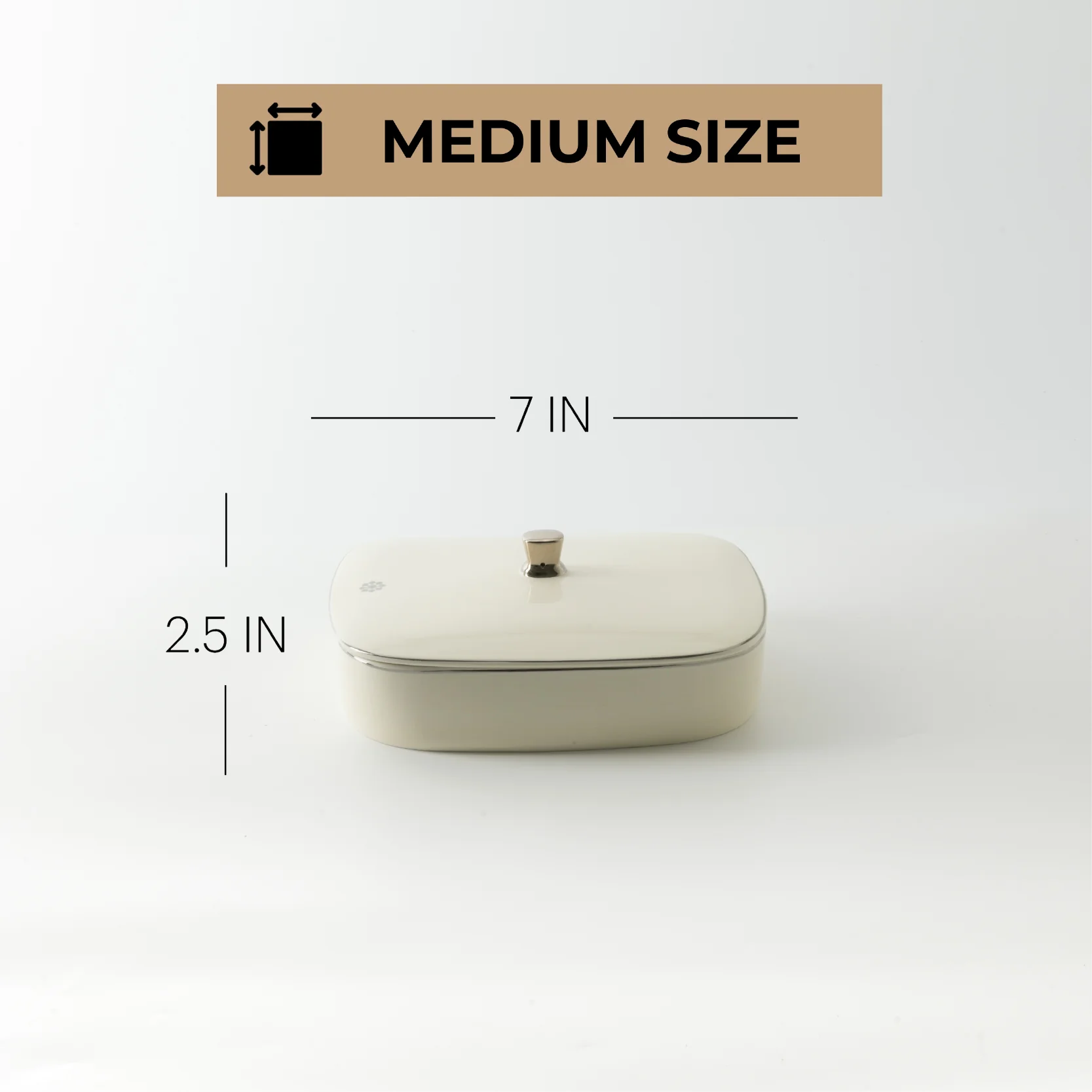 Mirral - Medium Decorative Canister - White & Silver - Image 5
