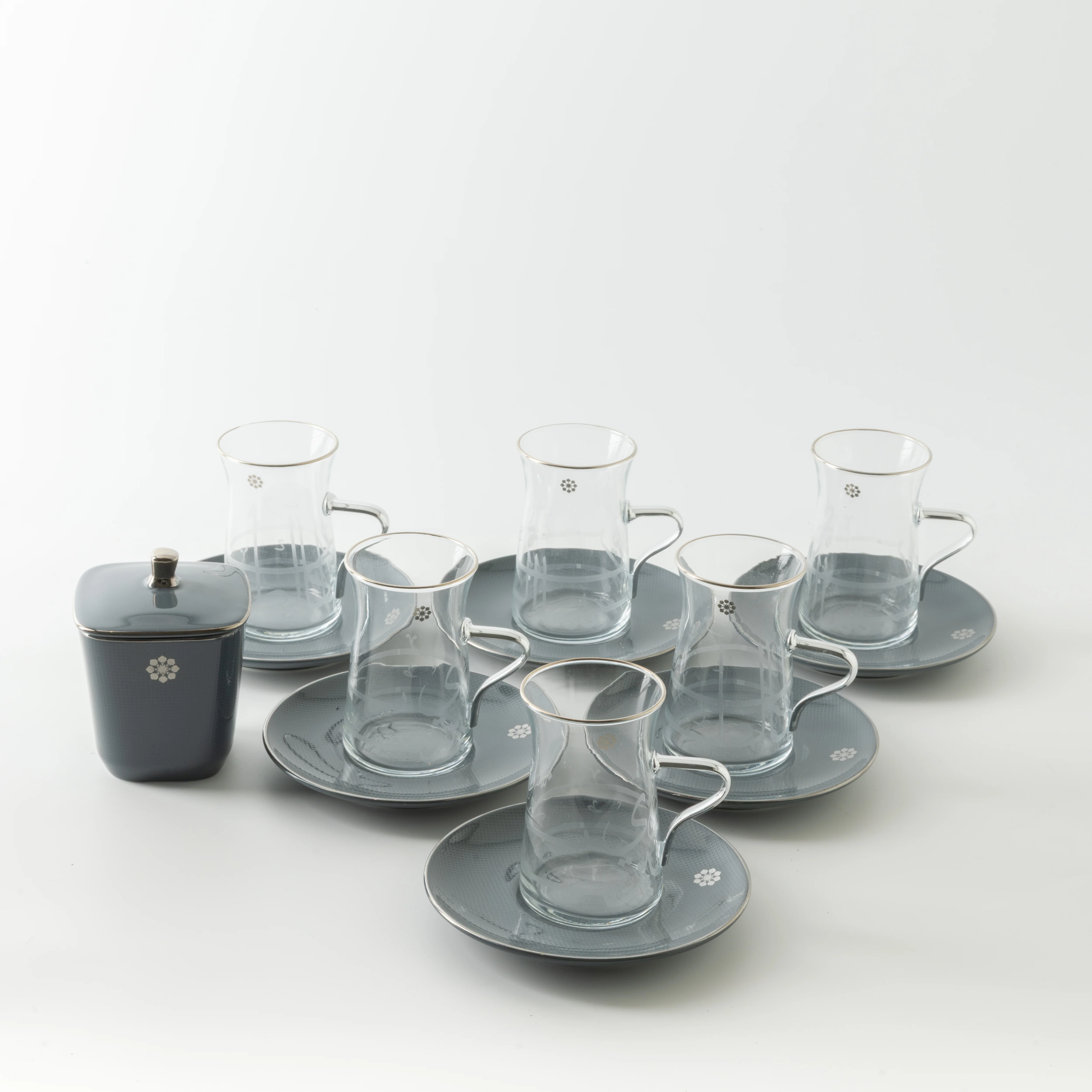 Mirral - Tea Set (13-Pc) - Dark Blue & Silver - Image 4
