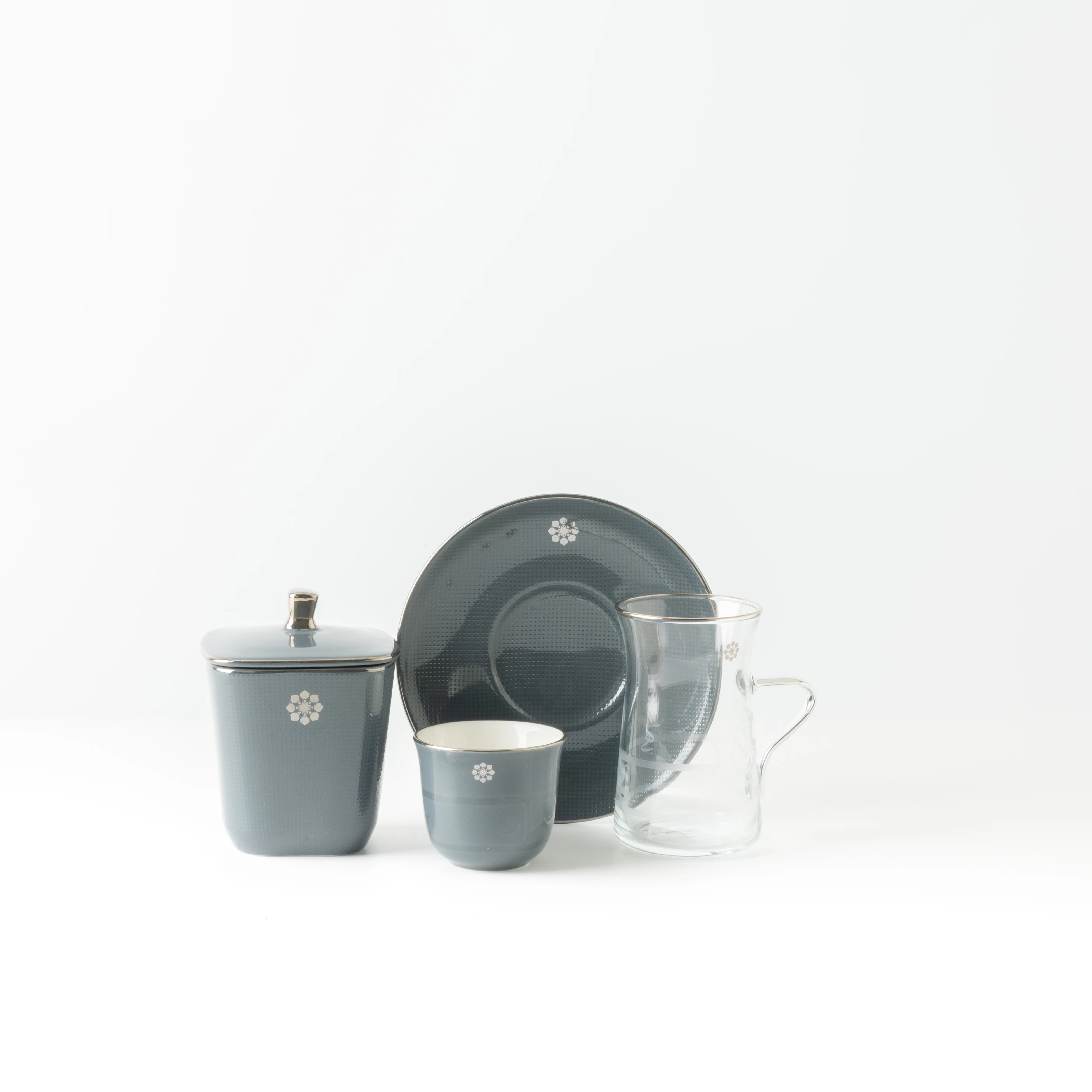 Mirral - Tea Set (19-Pc) - Dark Blue & Silver - Image 6