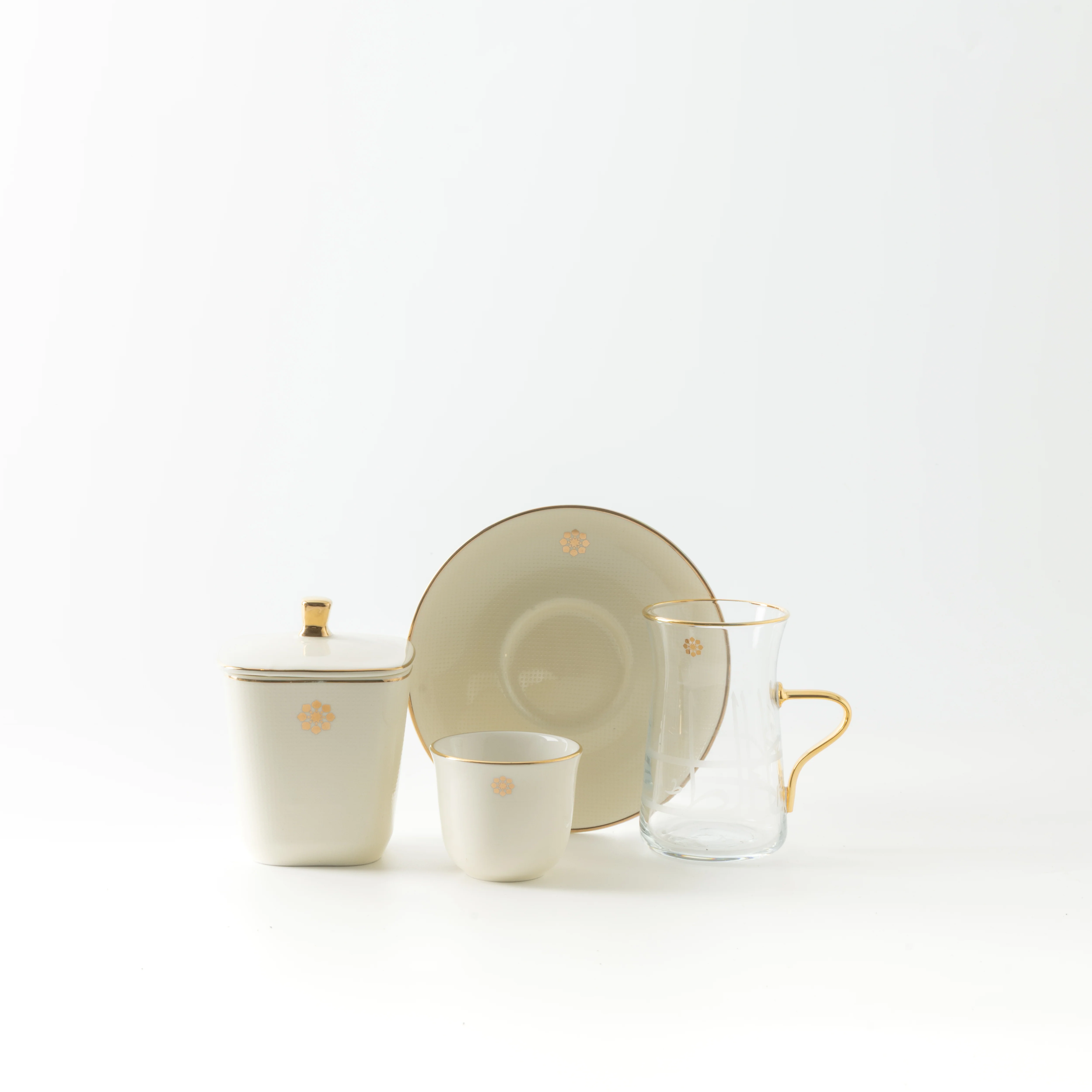 Mirral - Tea Set (19-Pc) - White & Gold - Image 9