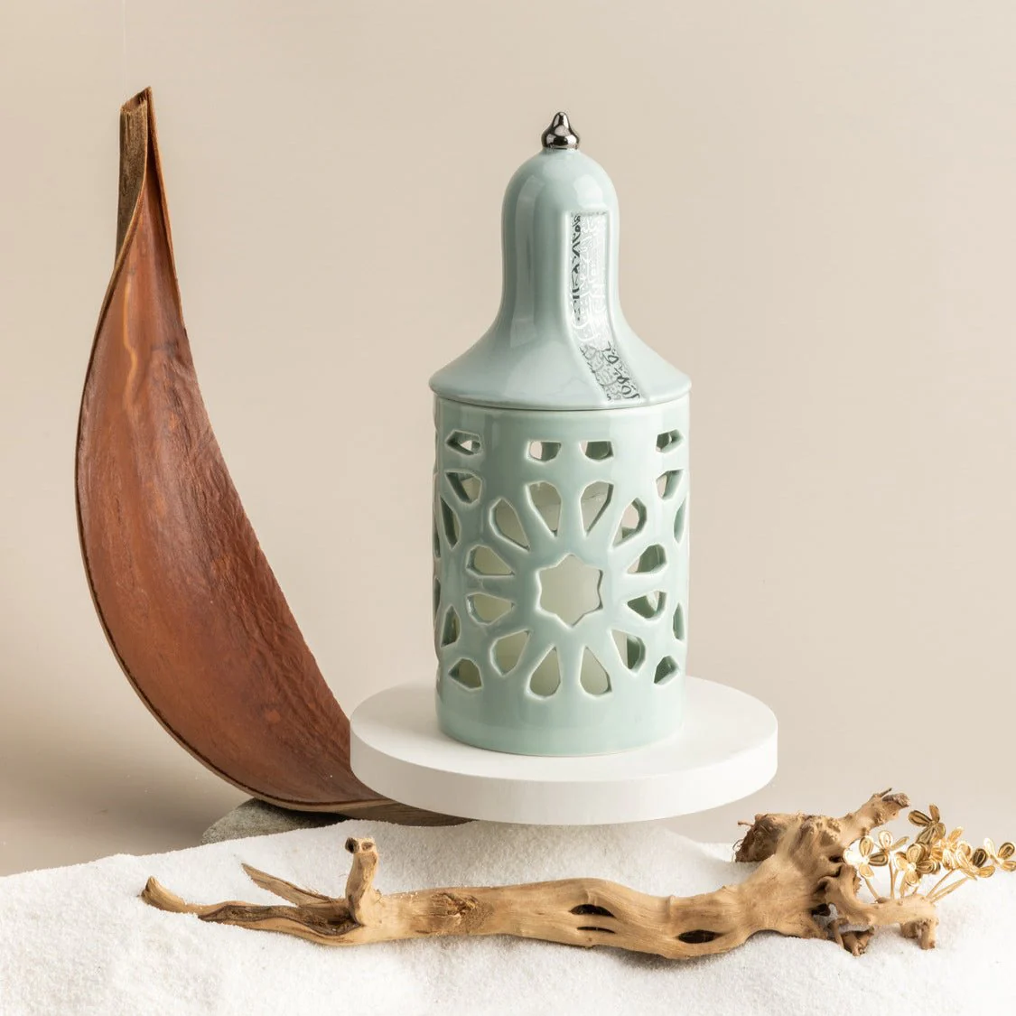 Nour Bundle - Lantern Candle Holder set - Blue & Silver - Image 3