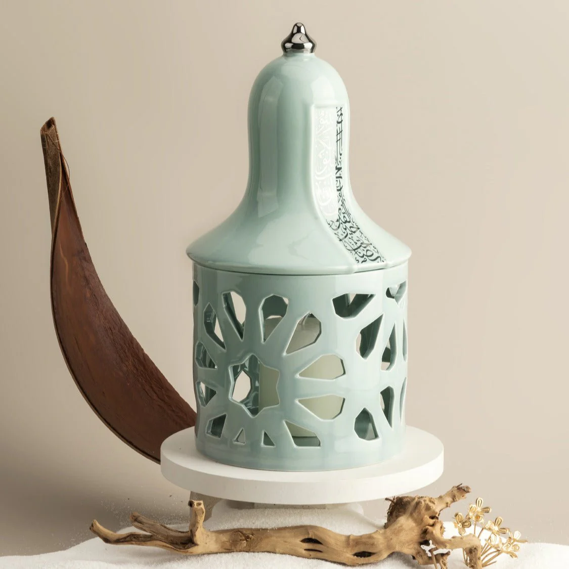 Nour Bundle - Lantern Candle Holder set - Blue & Silver - Image 4