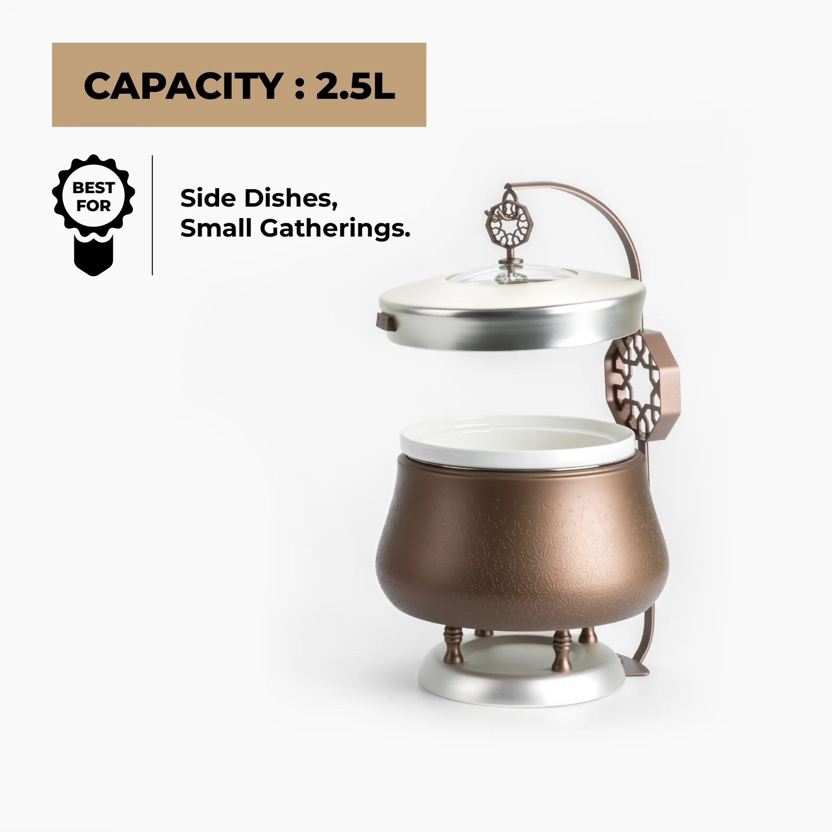Nourhan - 2.5 Liters Chafer - Bronze & Silver - Image 3