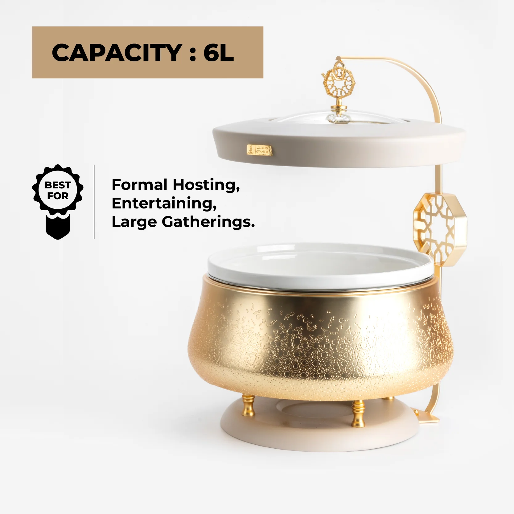 Nourhan - 6 Liters Chafer - Gold & Beige - Image 3