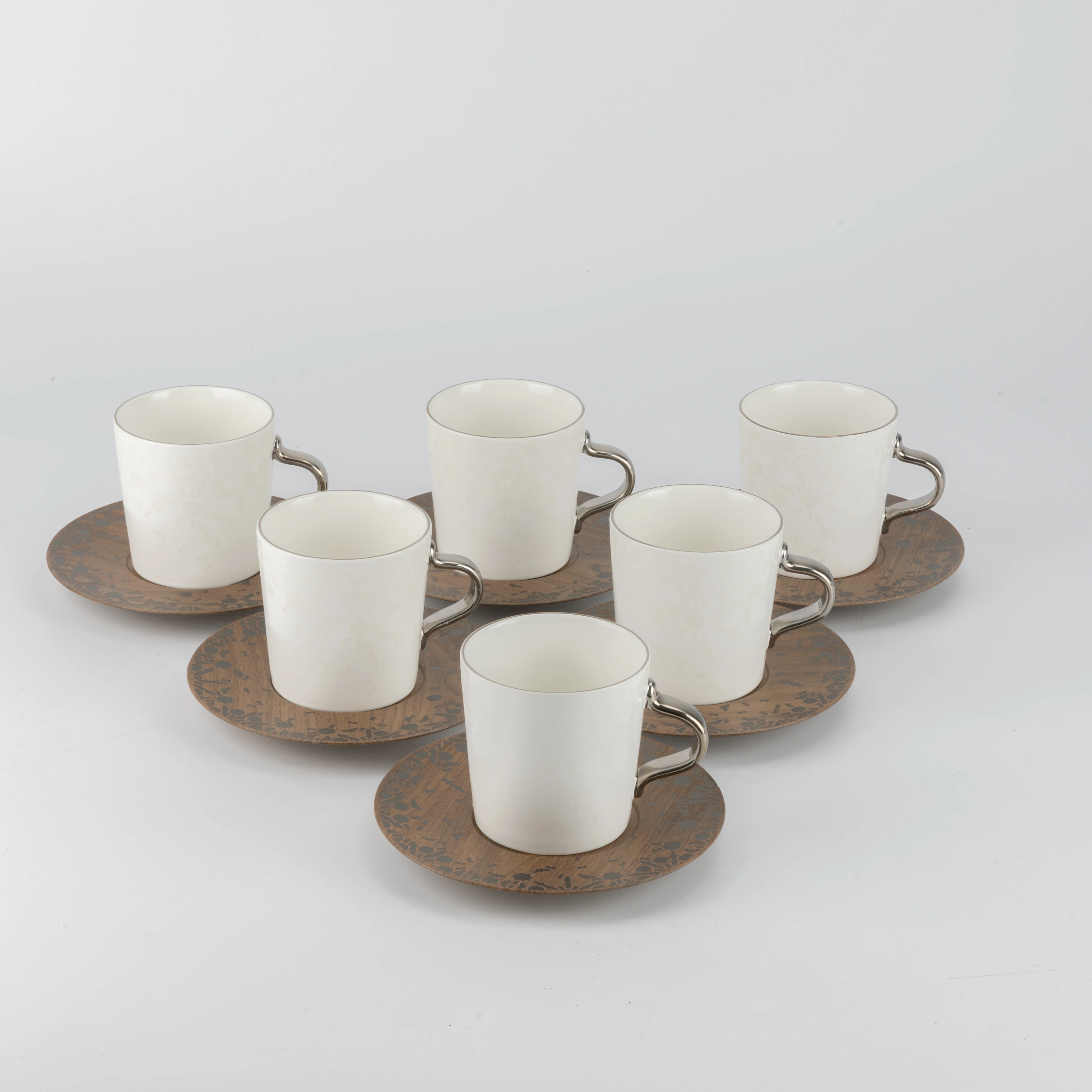 Nourhan - Cappuccino Set (12-Pc) - Black Walnut - Image 3