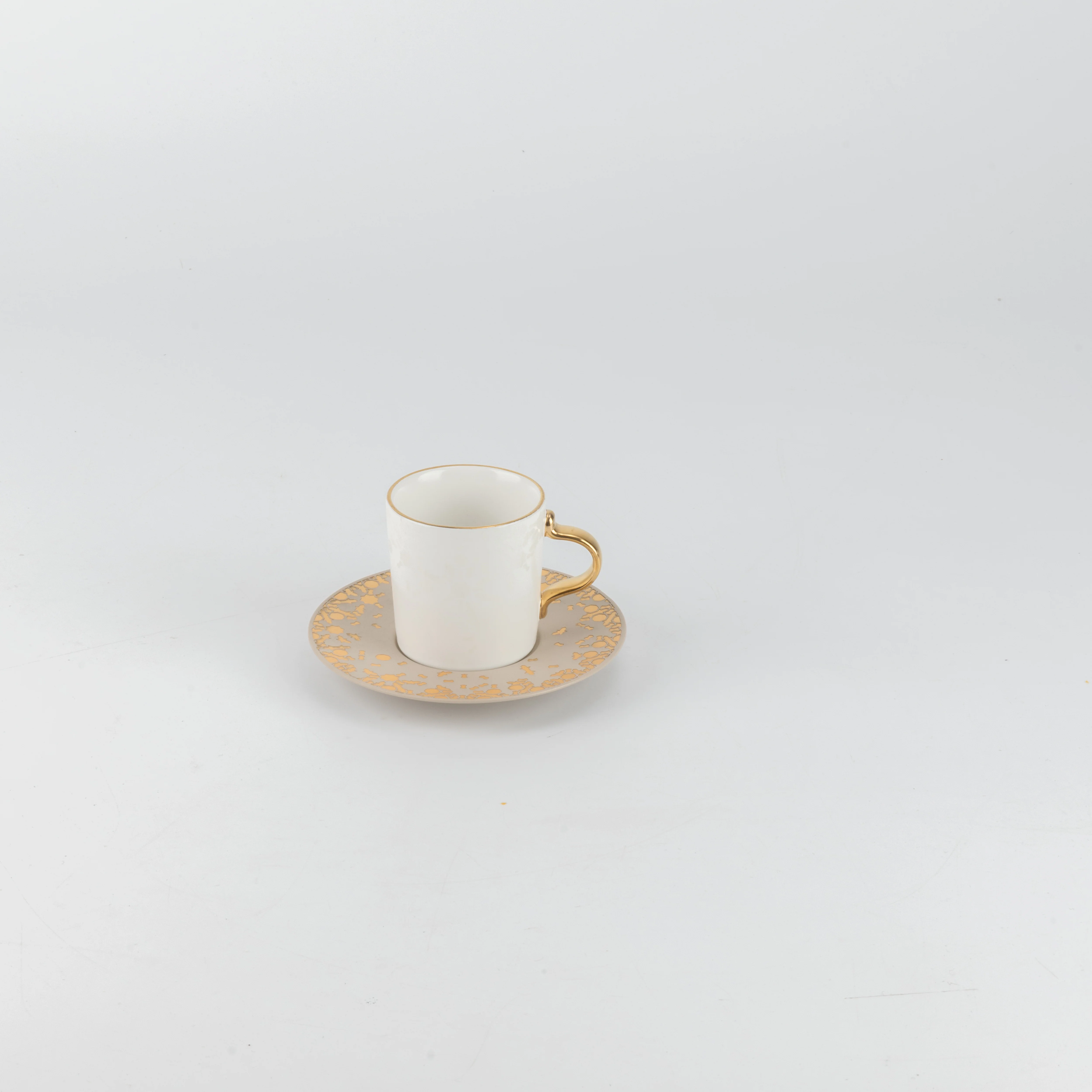 Nourhan - Espresso/Turkish Coffee Set (12-Pc) - Gold & Beige - Image 7