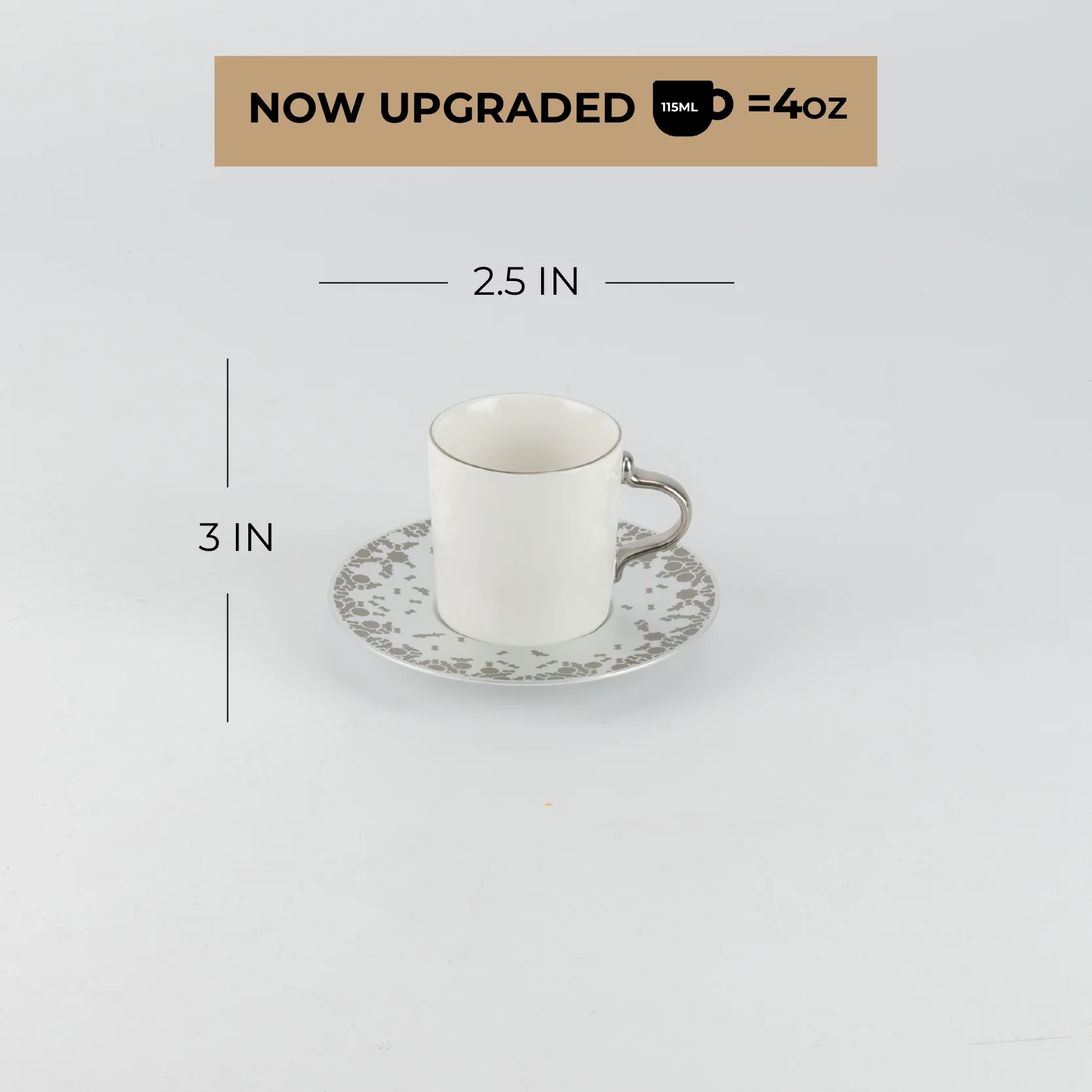 Nourhan - Espresso/Turkish Coffee Set (12-Pc) - Silver - Image 3
