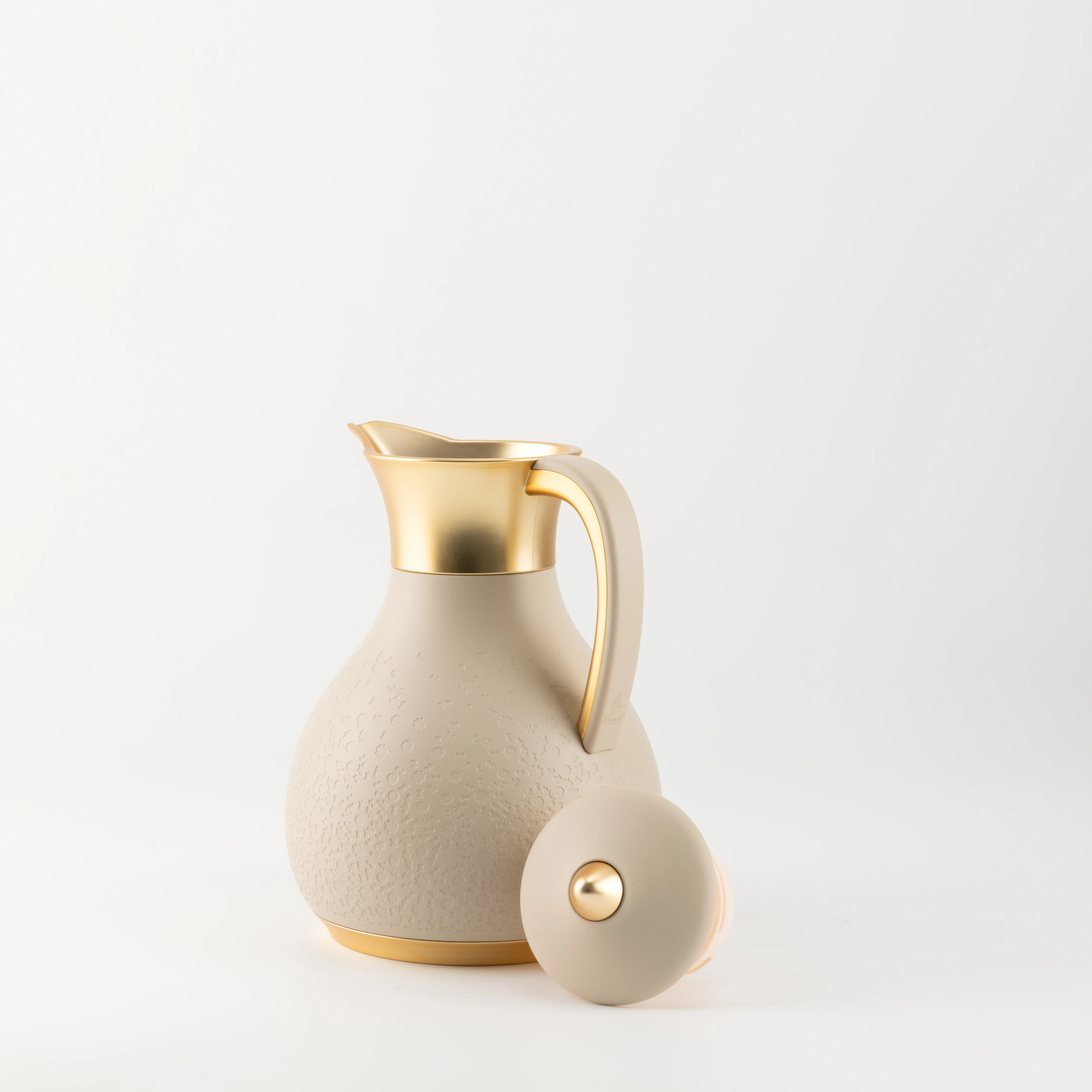 Nourhan - Vacuum Flask/Thermos - Beige & Matt Gold - Image 6