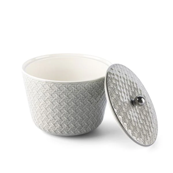 Rattan- Large Date Bowl- Grey & Silver - Image 4